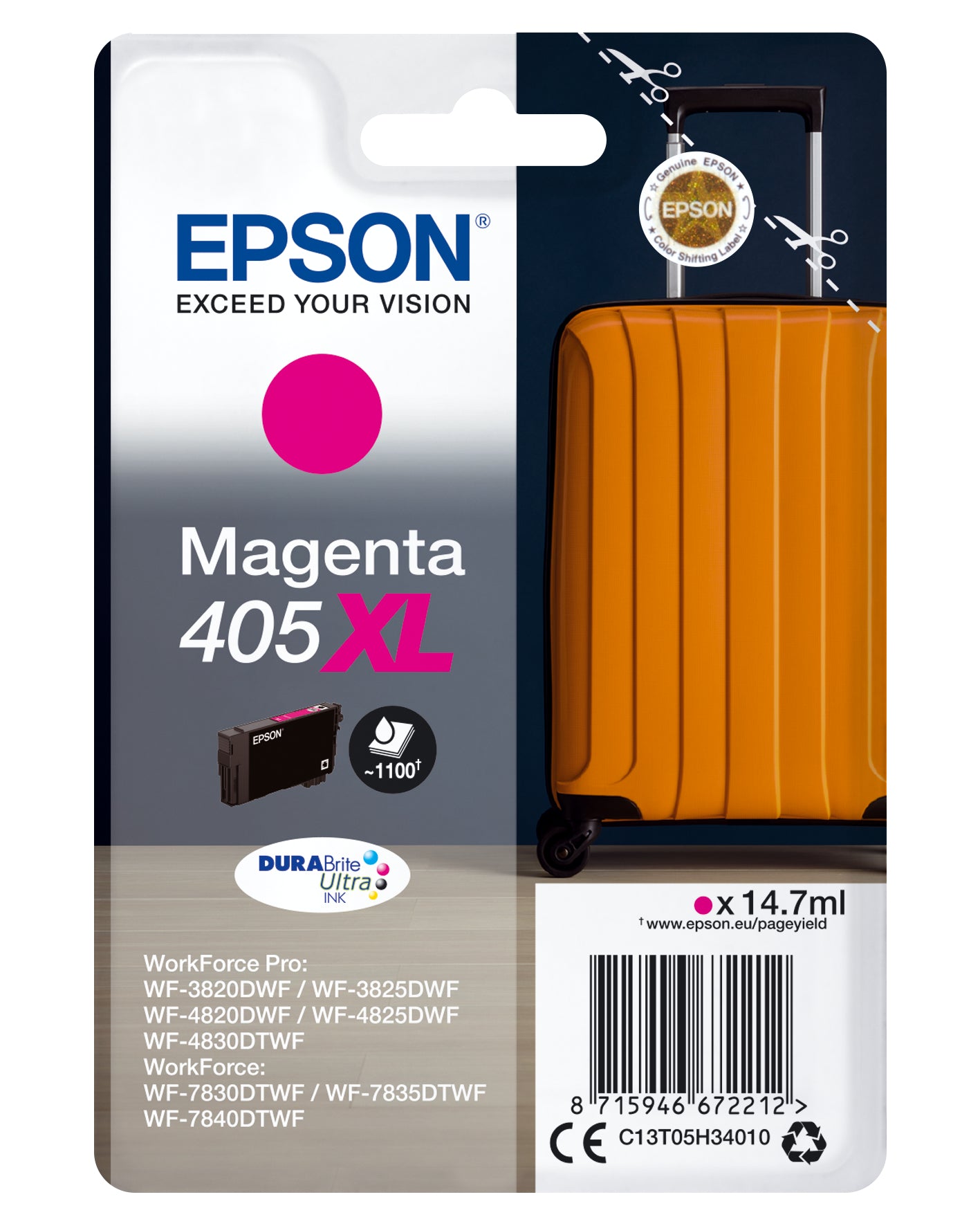 EPSON Cartouche d'en. 405XL magenta T05H34010 WF-7830DTWF 1100 pages