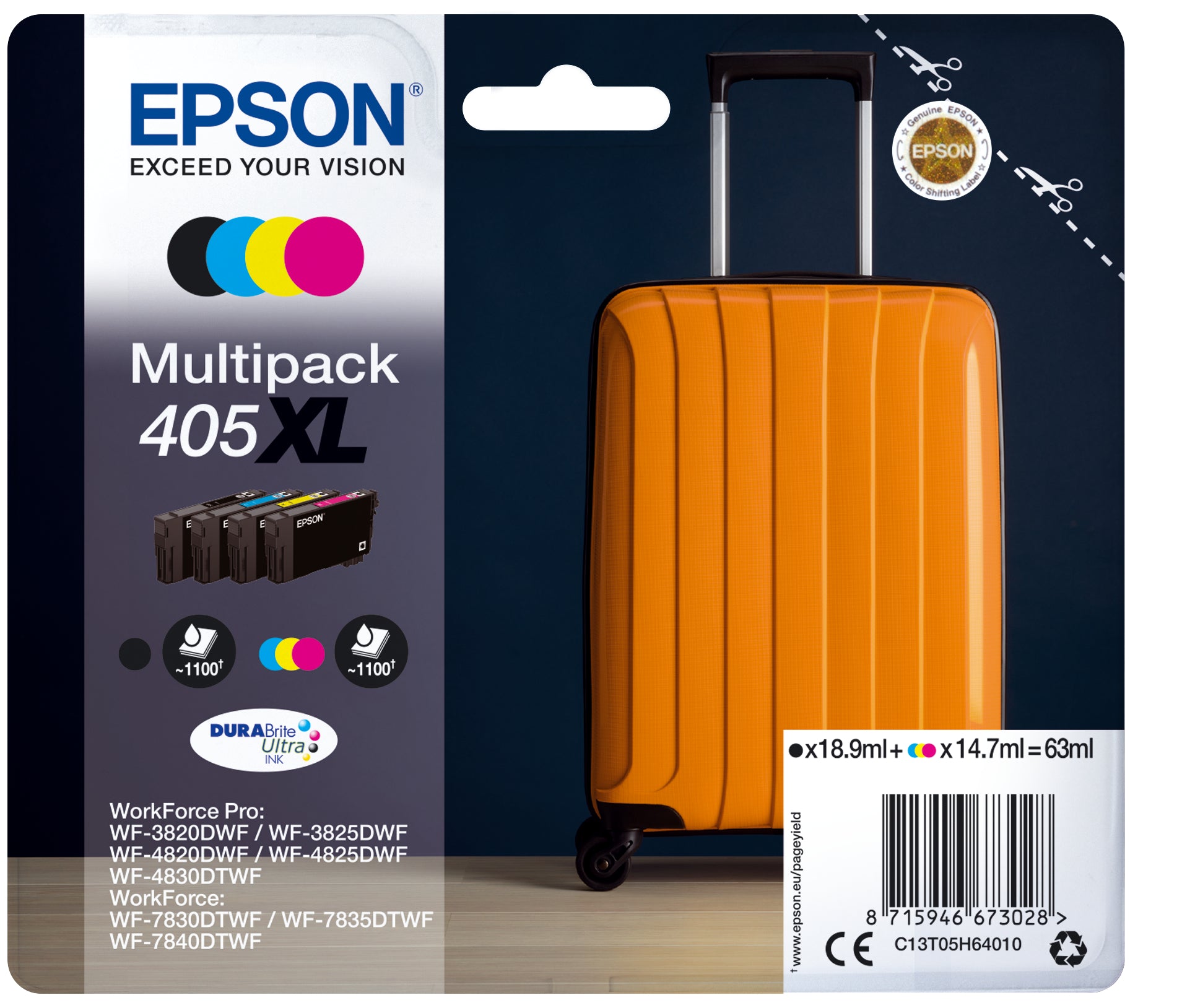 EPSON Multipack Encre 405XL CMYBK T05H64010 WF-7830DTWF 4-color