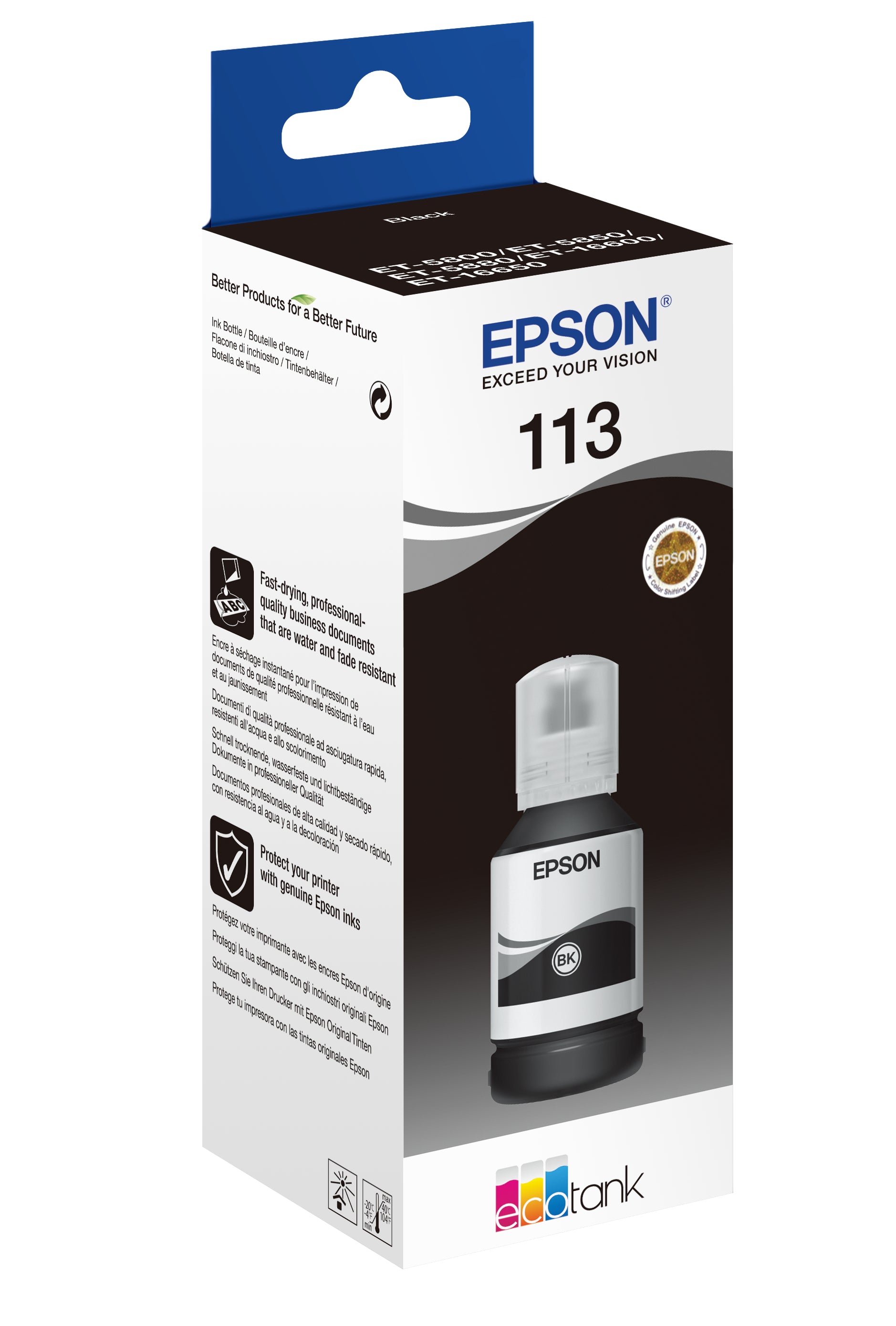 EPSON Bouteille d'encre 113 noir T06B140 EcoTank ET-5800 7500 pages