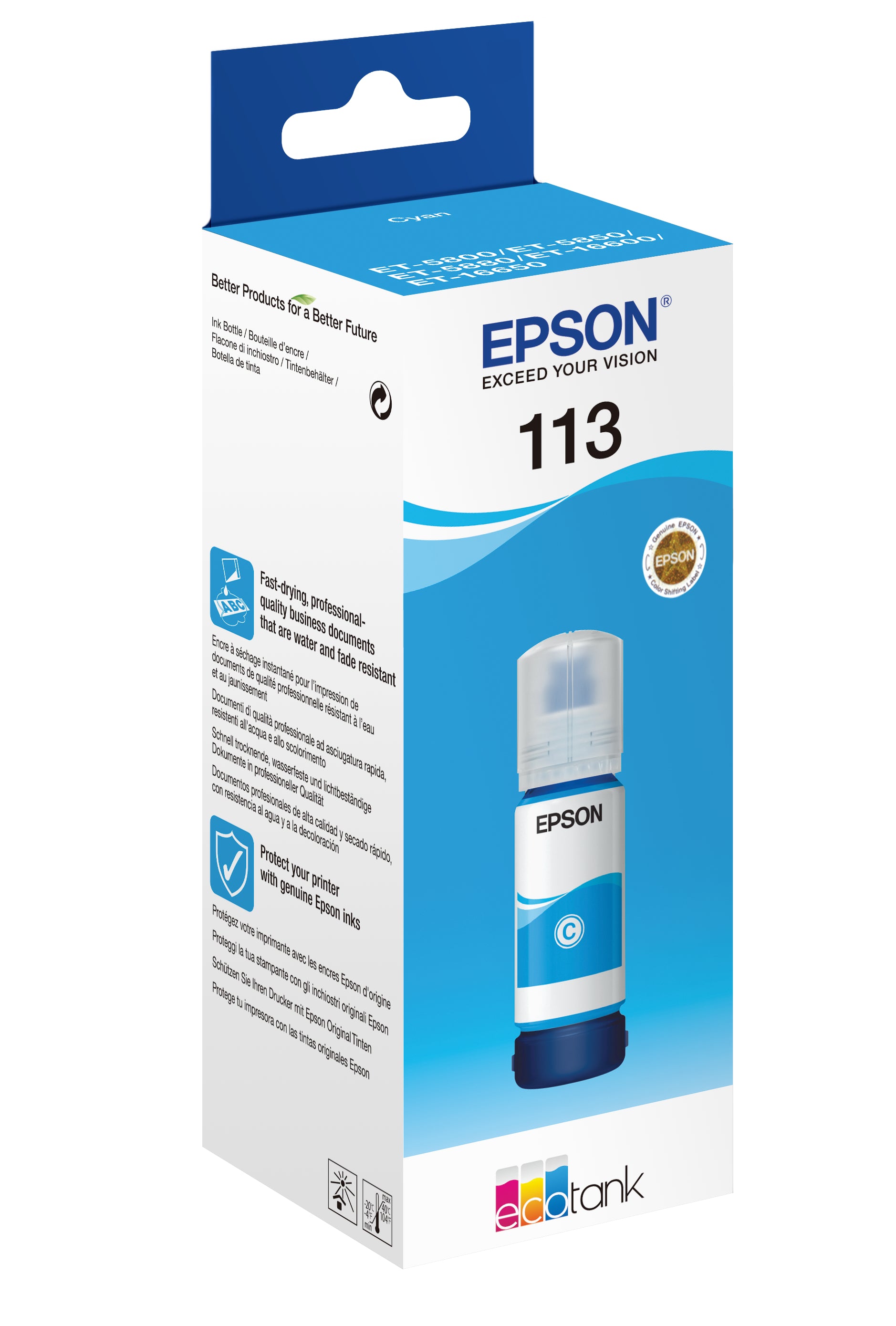 EPSON Bouteille d'encre 113 cyan T06B240 EcoTank ET-5800 6000 pages