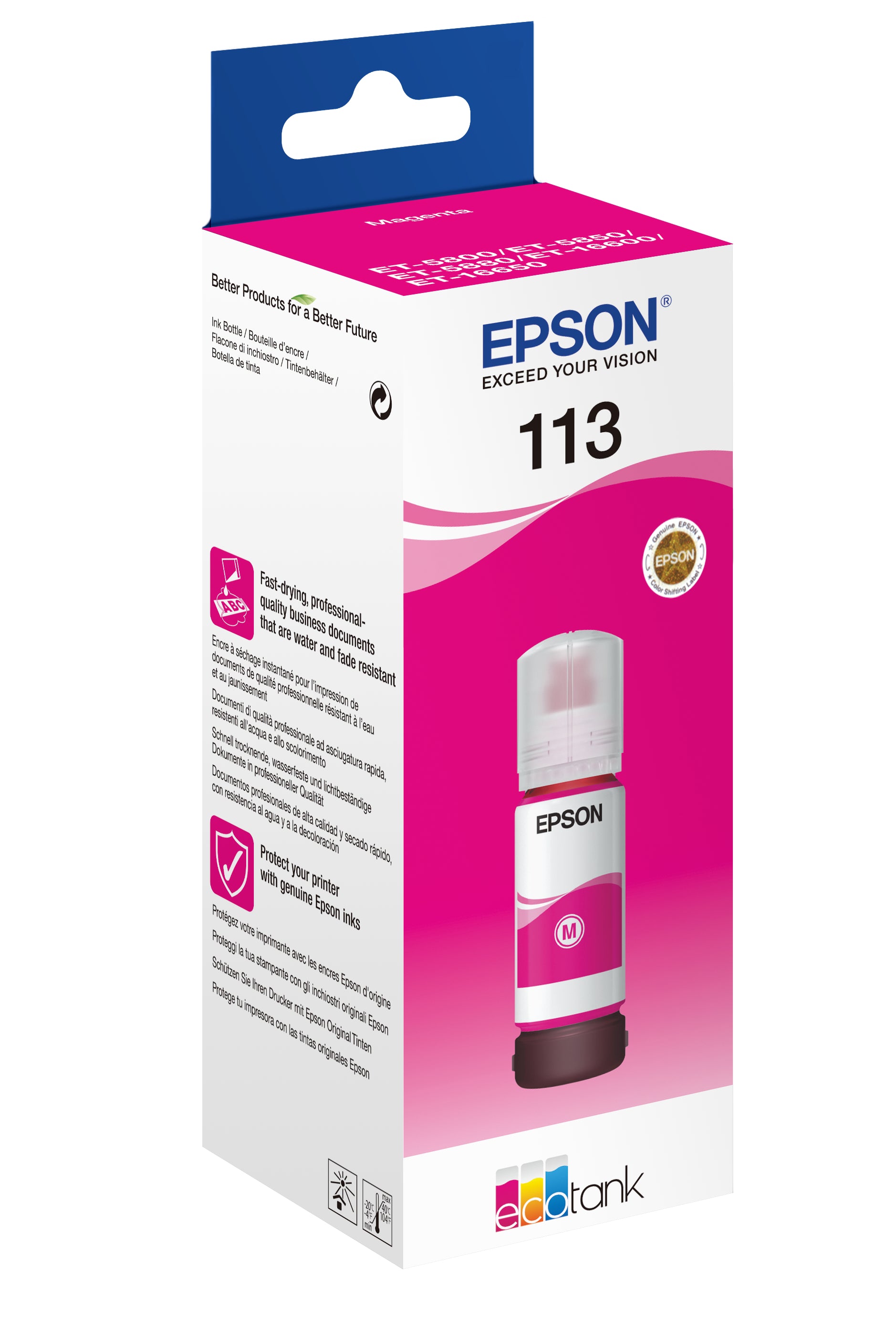 EPSON Bouteille d'encre 113 magenta T06B340 EcoTank ET-5800 6000 pages