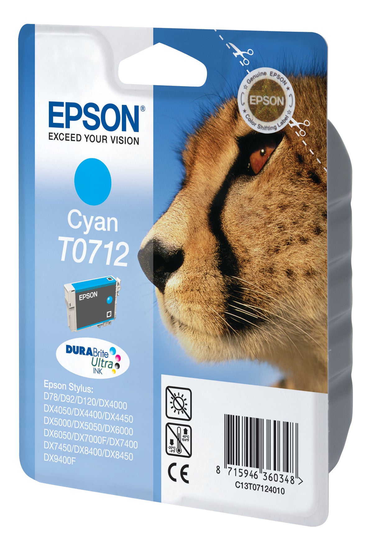 EPSON Cartouche d'encre cyan T071240 Stylus DX4000 485 pages