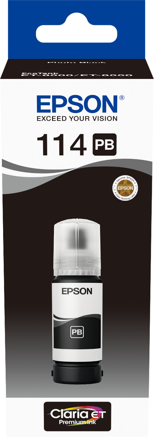 EPSON Bouteille d'encre 114 ph. noir T07B140 EcoTank ET-8500 6700 pages
