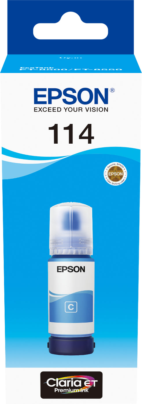 EPSON Bouteille d'encre 114 cyan T07B240 EcoTank ET-8500 6200 pages