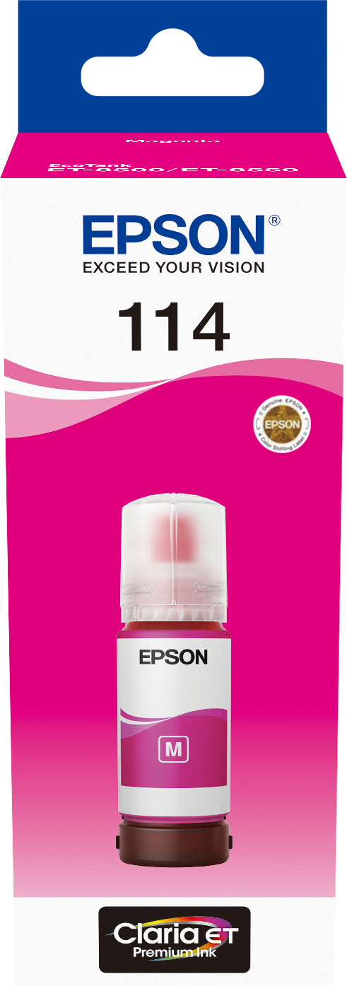 EPSON Bouteille d'encre 114 magenta T07B340 EcoTank ET-8500 6200 pages
