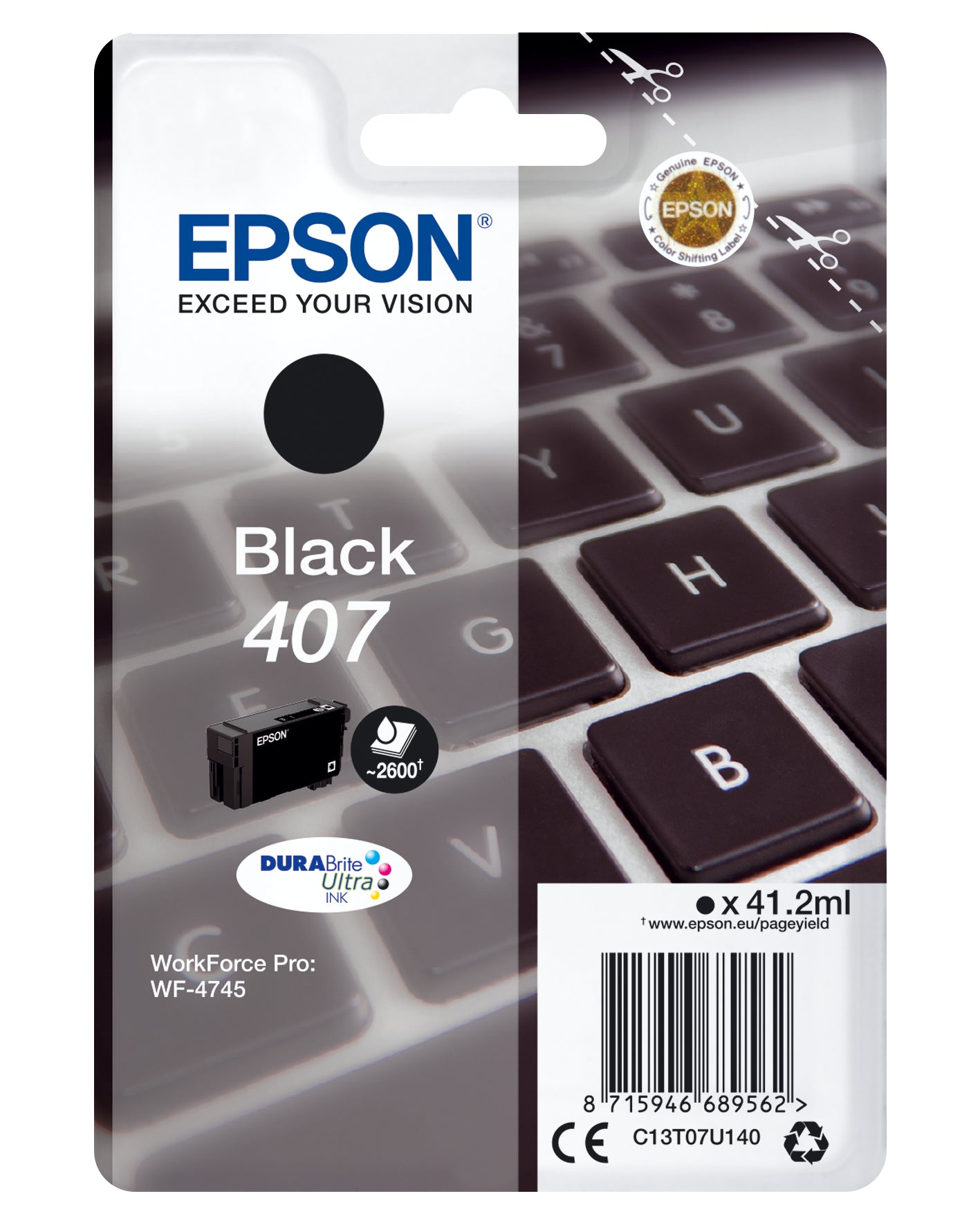 EPSON Cart. d'encre L noir T07U140 WF-4745 2600 pages