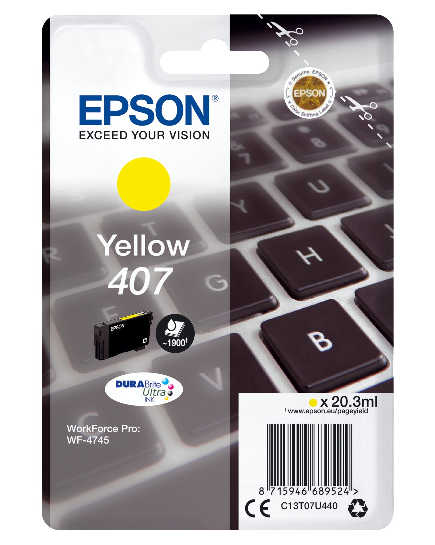 EPSON Cart. d'encre L yellow T07U440 WF-4745 1900 pages