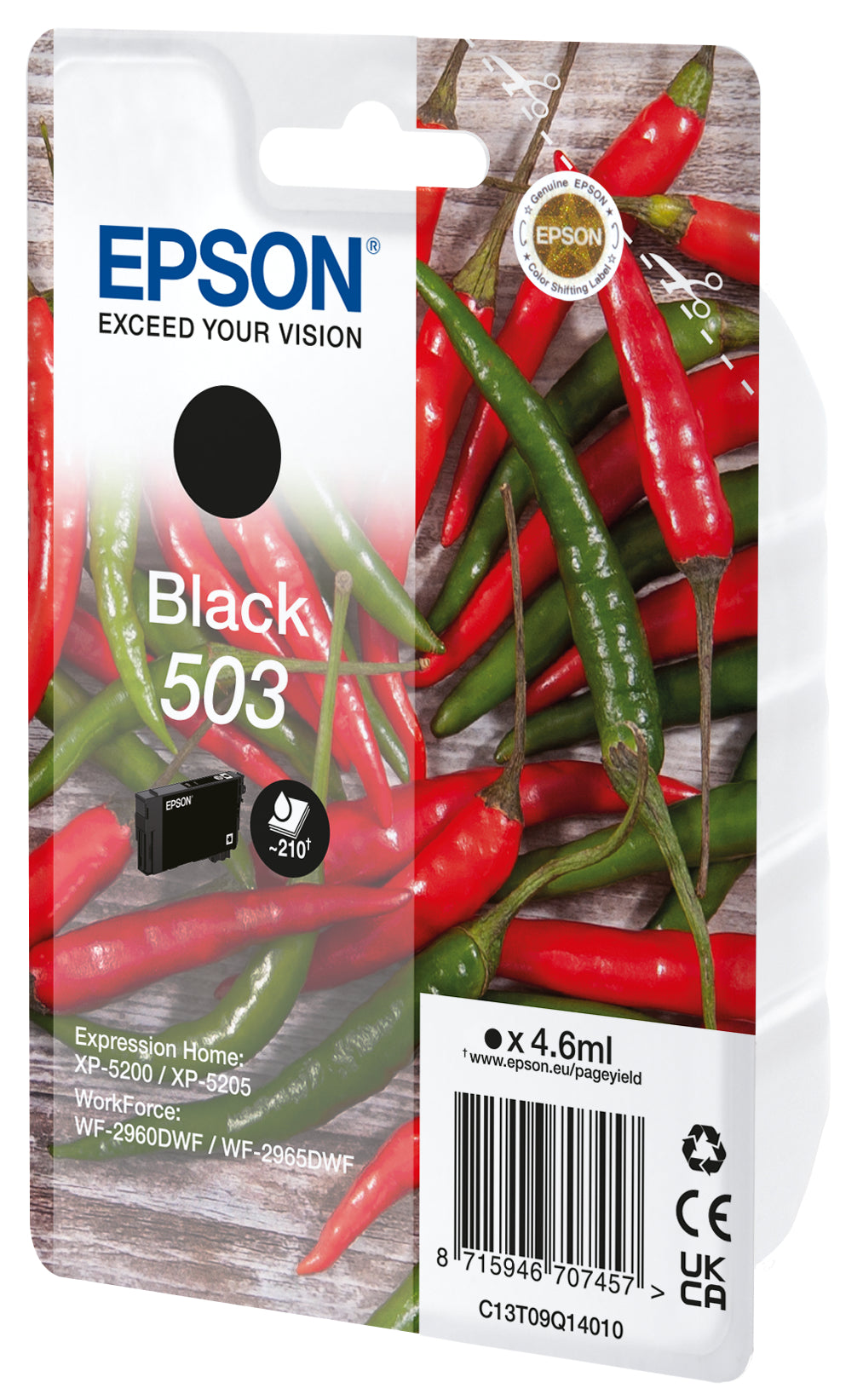 EPSON Cartouche d'encre 503 noir T09Q14010 WF-2960/65 210 pages