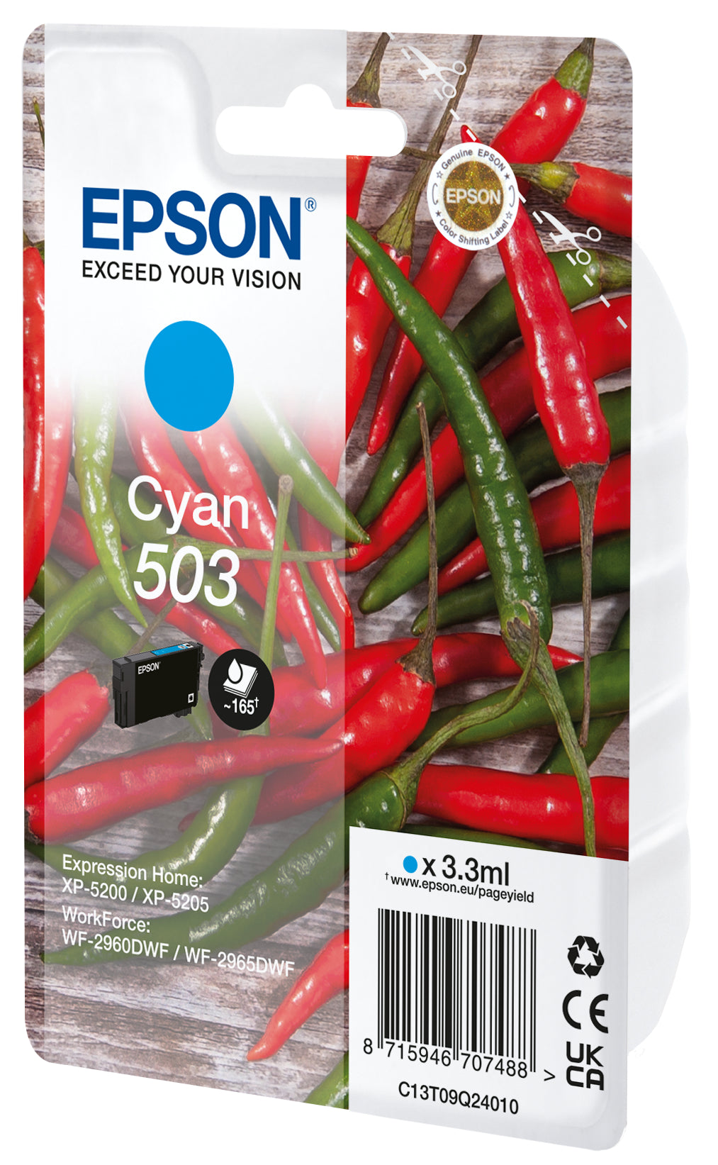 EPSON Cartouche d'encre 503 cyan T09Q24010 WF-2960/65 165 pages