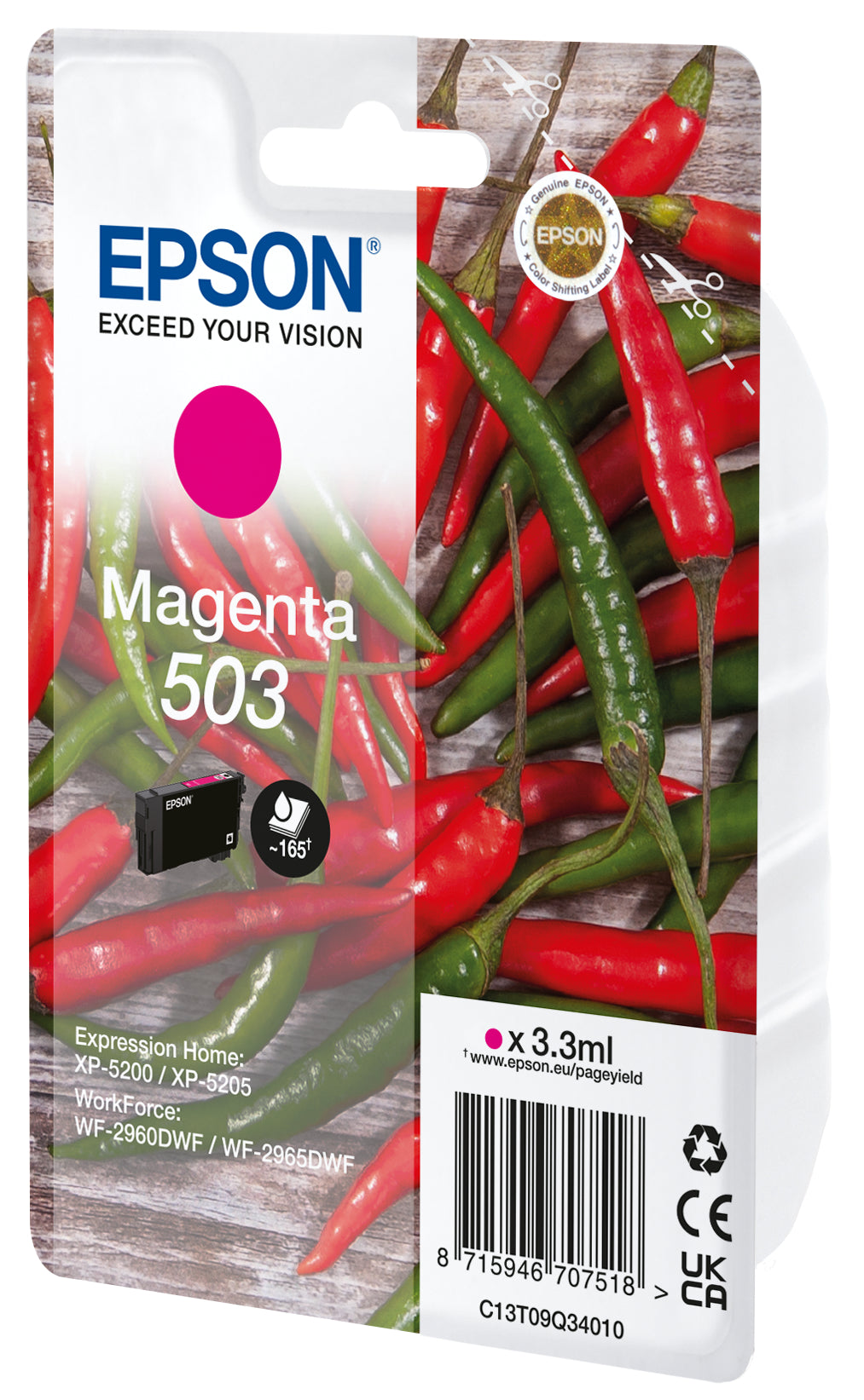 EPSON Cartouche d'encre 503 magenta T09Q34010 WF-2960/65 165 pages