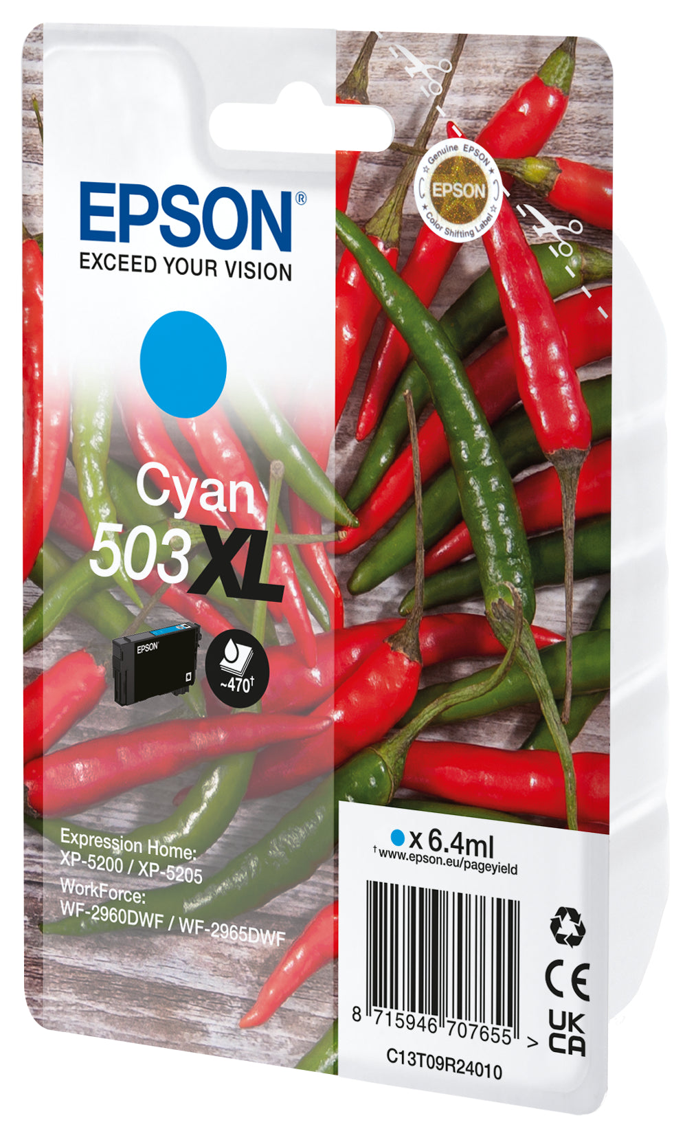 EPSON Cartouche d'encre 503XL cyan T09R24010 WF-2960/65 470 pages