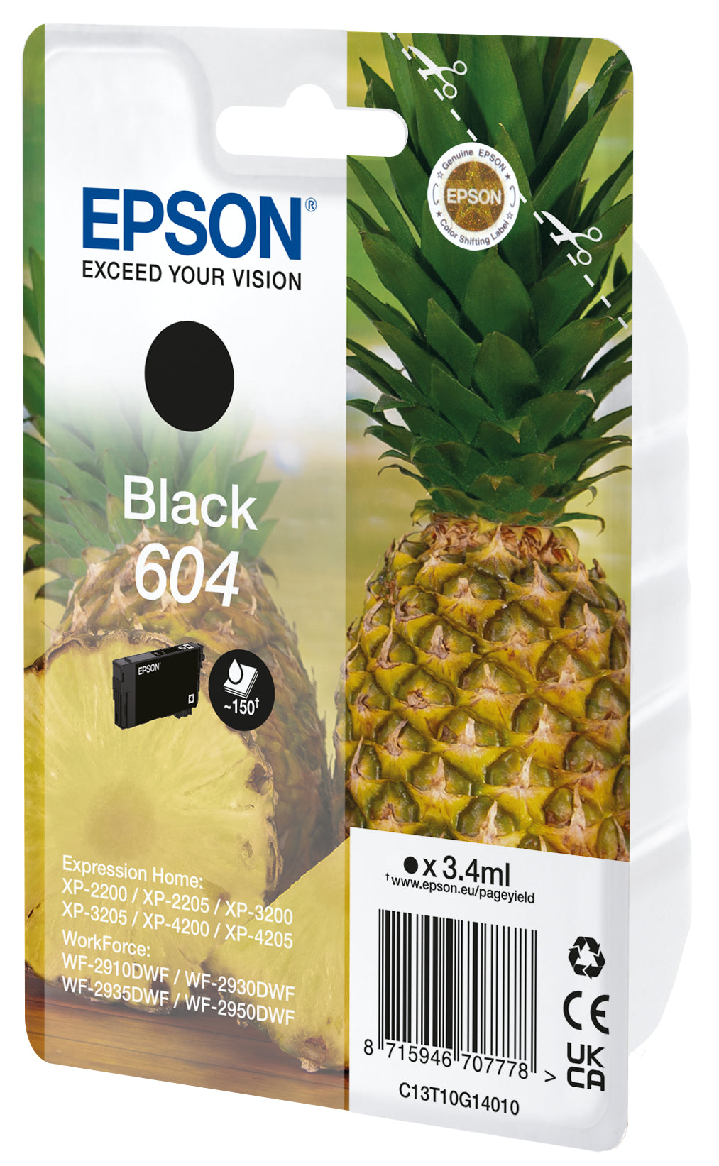 EPSON Cartouche d'encre 604 noir T10G14010 WF-2910/30/50 150 pages