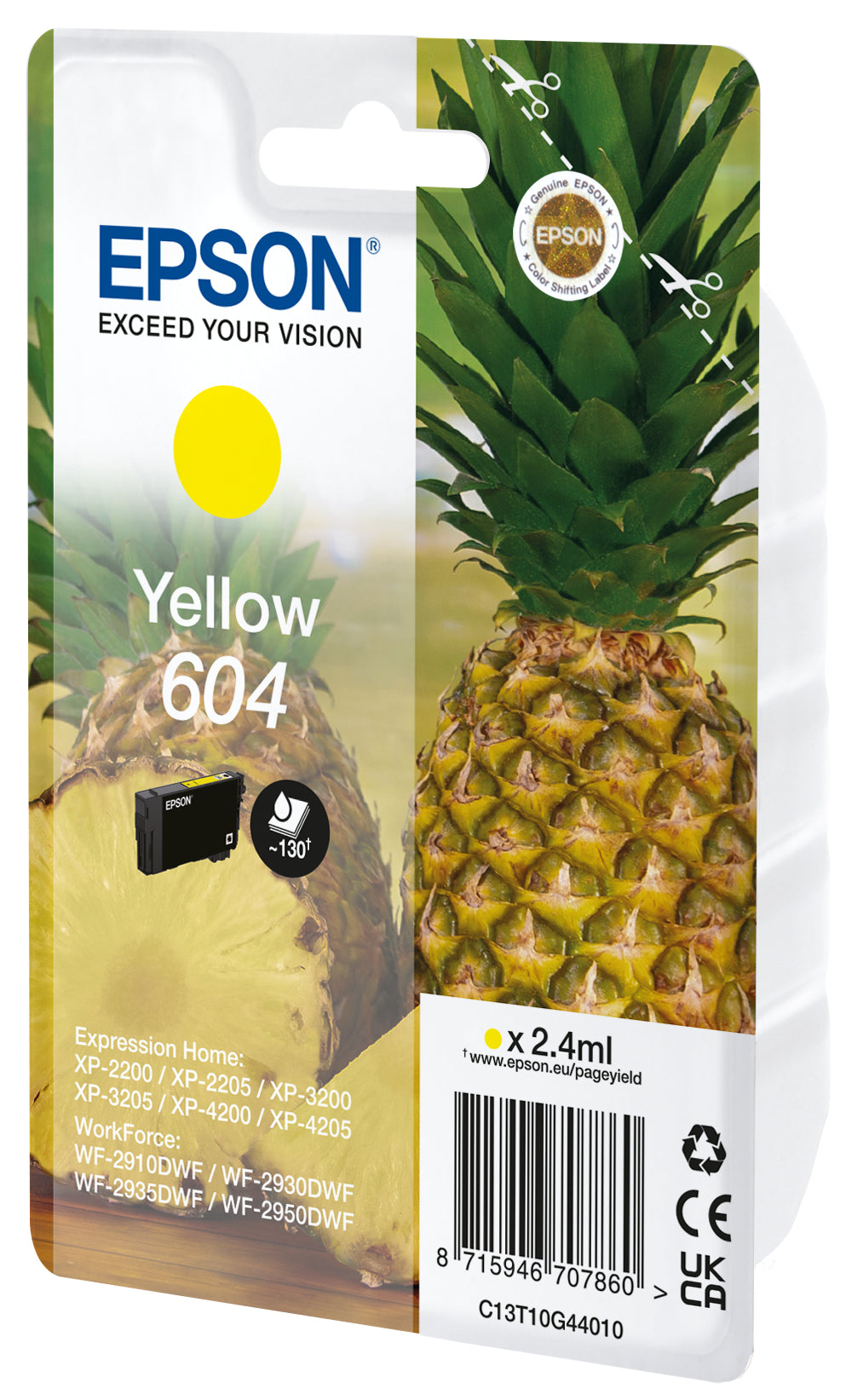 EPSON Cartouche d'encre 604 yellow T10G44010 WF-2910/30/50 130 pages