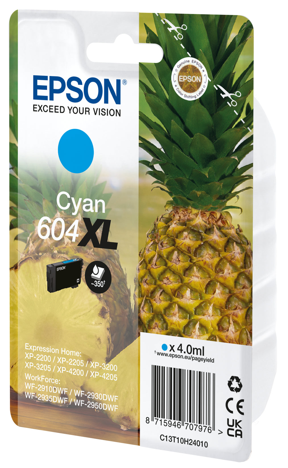 EPSON Cartouche d'encre 604XL cyan T10H24010 WF-2910/30/50 350 pages
