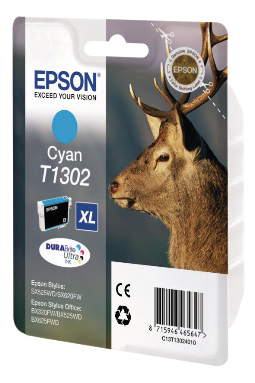 EPSON Cart. d'encre cyan T130240 Stylus SX525WD 10.1ml
