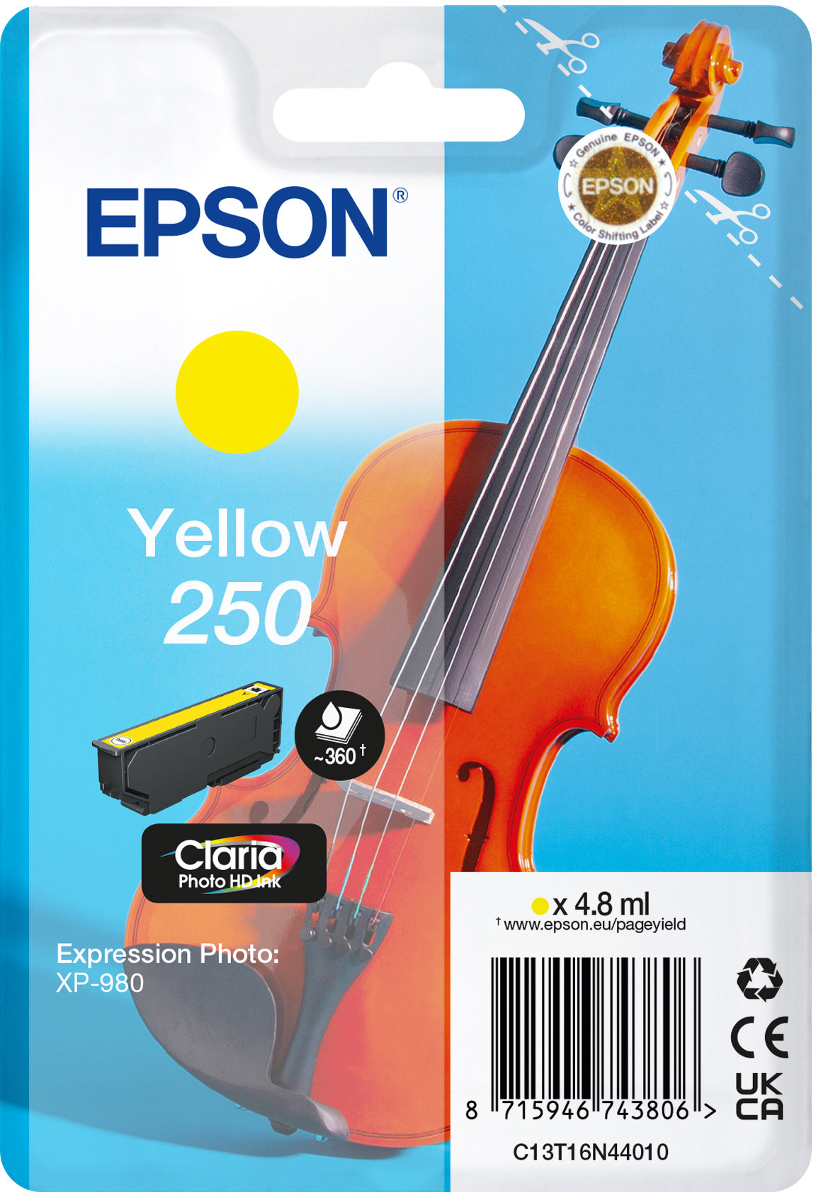 EPSON Cartouche d'encre 250 yellow T16N44010 XP 980 360 pages