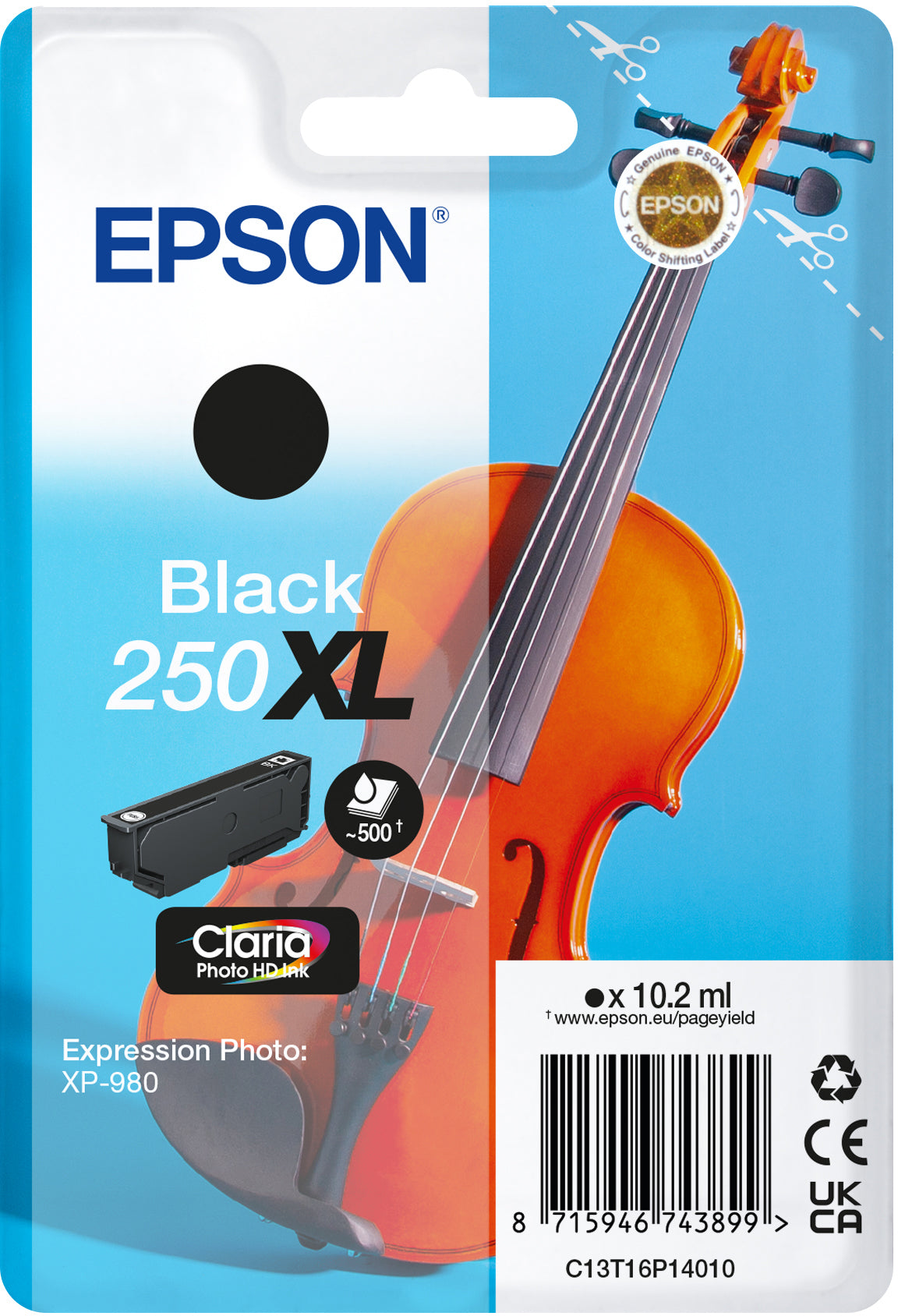 EPSON Cartouche d'encre XL 250 noir T16P14010 XP 980 500 pages