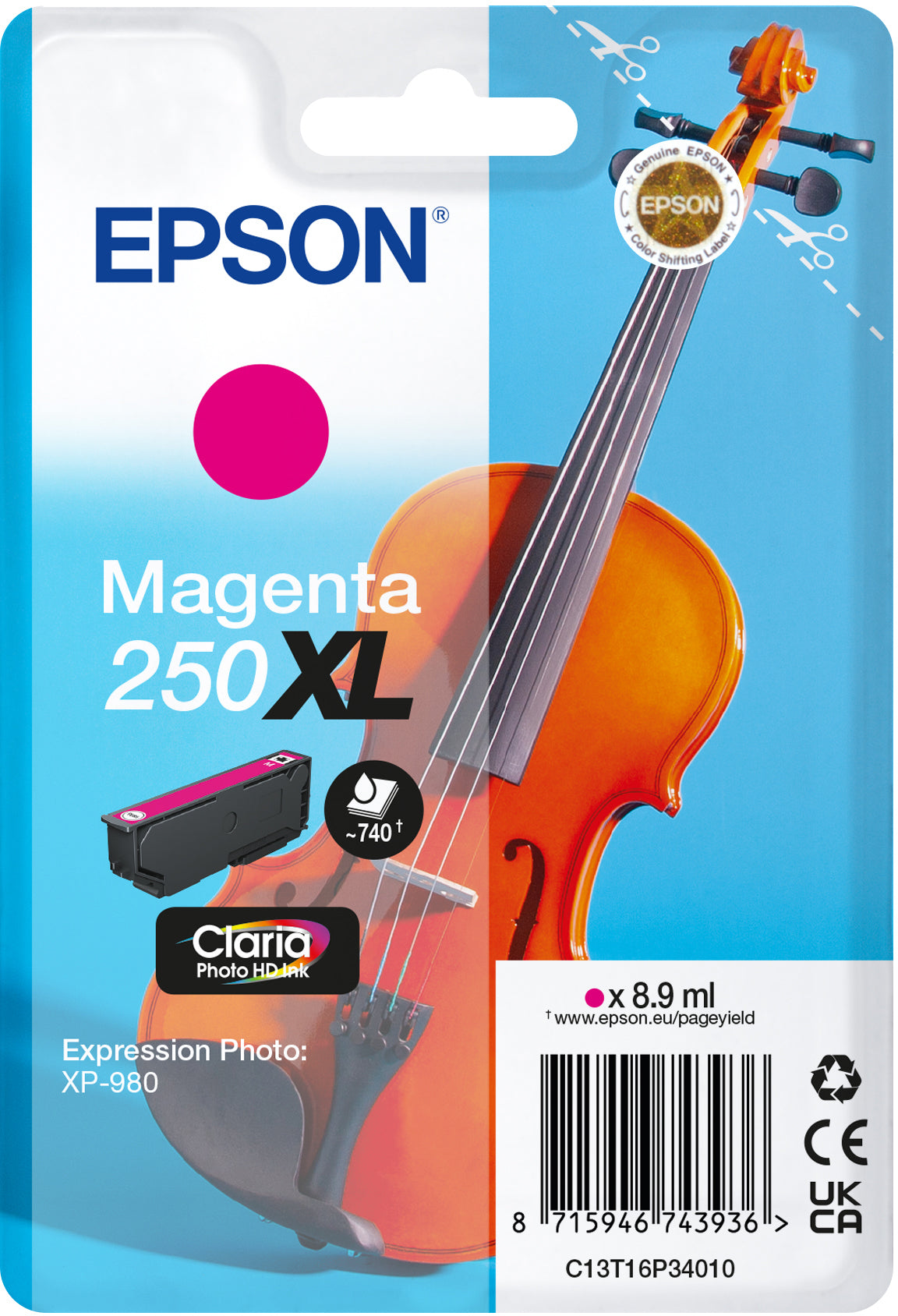 EPSON Cartouche d'en. XL 250 magenta T16P34010 XP 980 740 pages