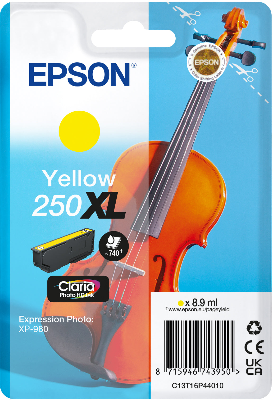 EPSON Cartouche d'enc. XL 250 yellow T16P44010 XP 980 740 pages