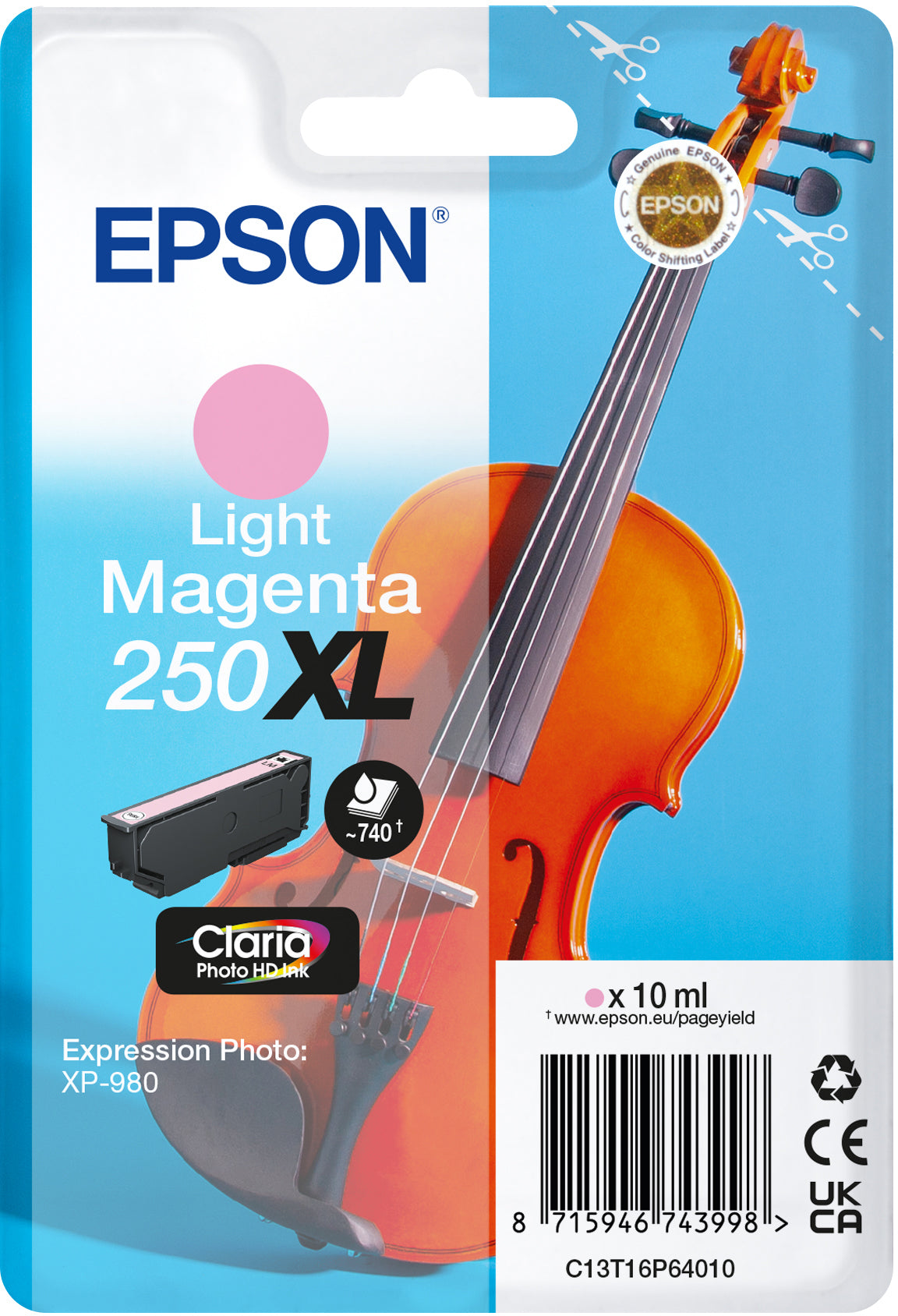 EPSON Cart. d'encre XL 250 l.magenta T16P64010 XP 980 740 pages