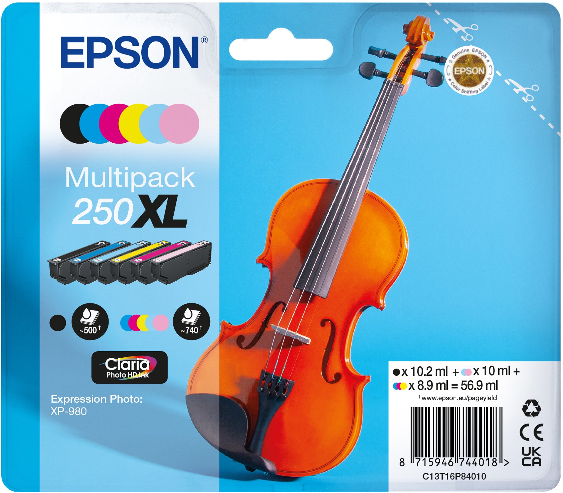 EPSON Multipack Encre XL 250 6-color T16P84010 XP 980 6x740 pages