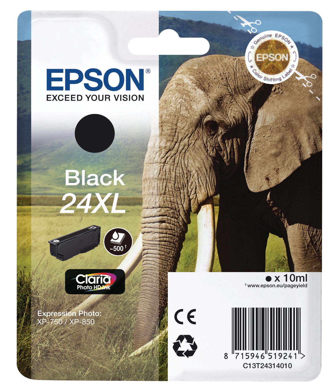 EPSON Cartouche d'encre 24XL noir T243140 XP 750/850 500 pages
