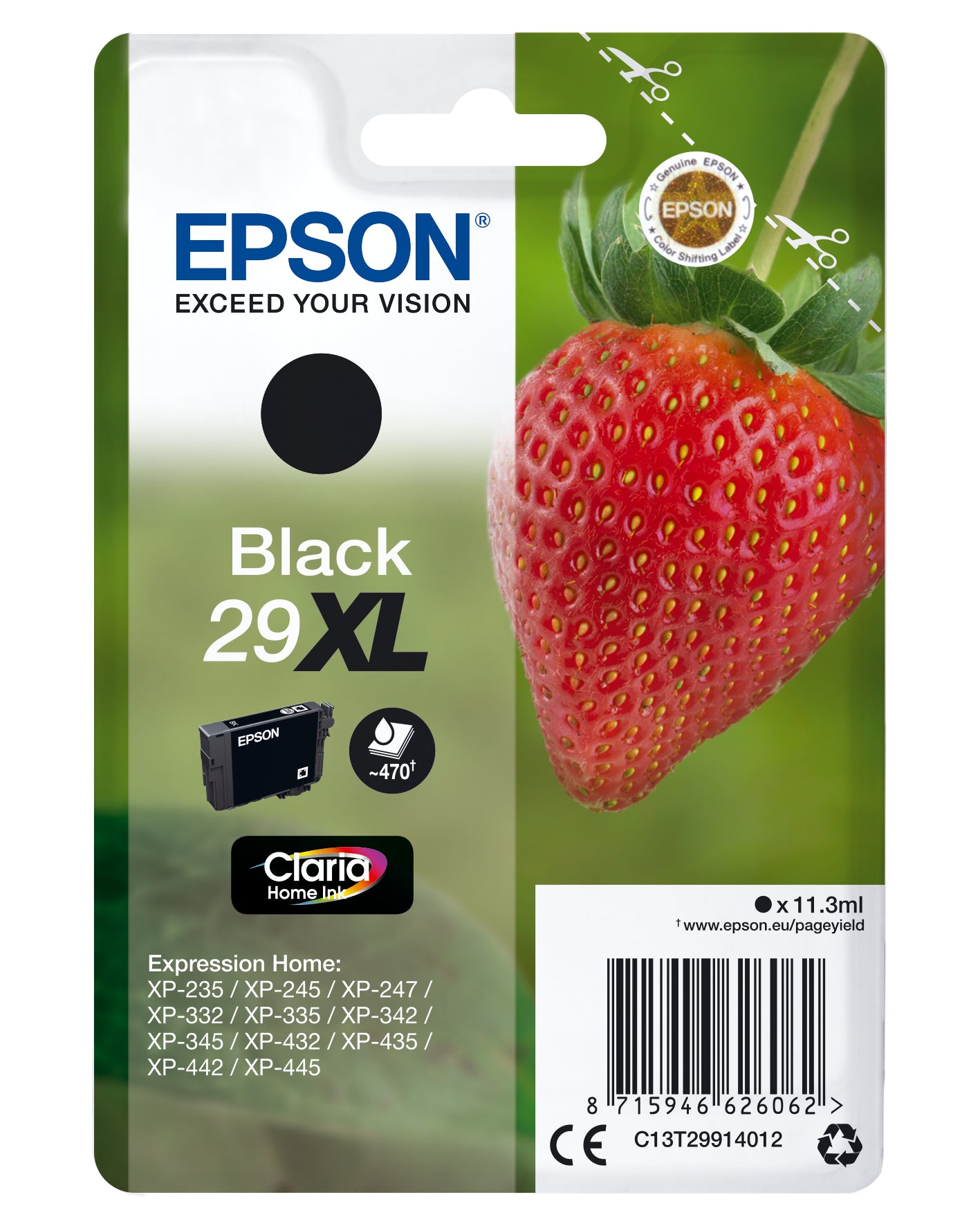 EPSON Cart. d'encre 29XL noir T299140 XP-235/335/435 470 pages