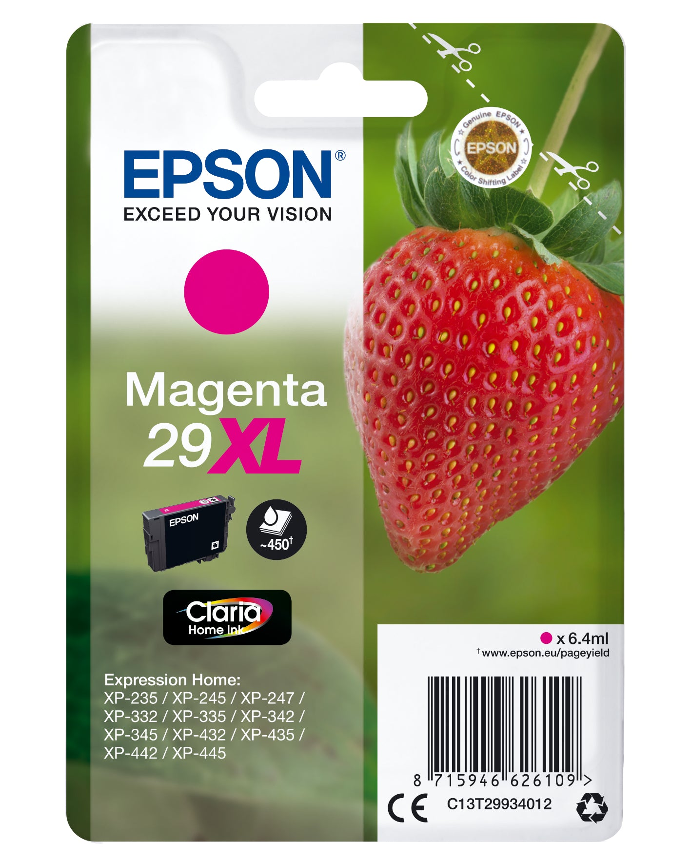EPSON Cart. d'encre 29XL magenta T299340 XP-235/335/435 450 pages
