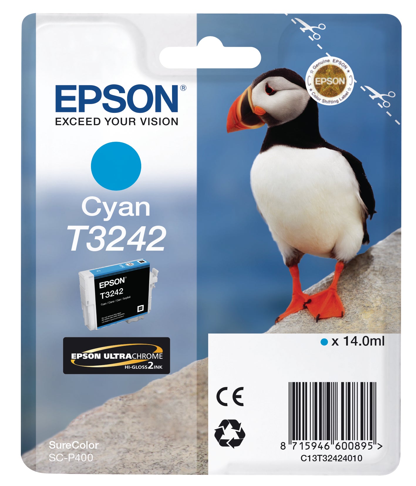 EPSON Cart. d'encre cyan T324240 SureColor SC-P400 14ml