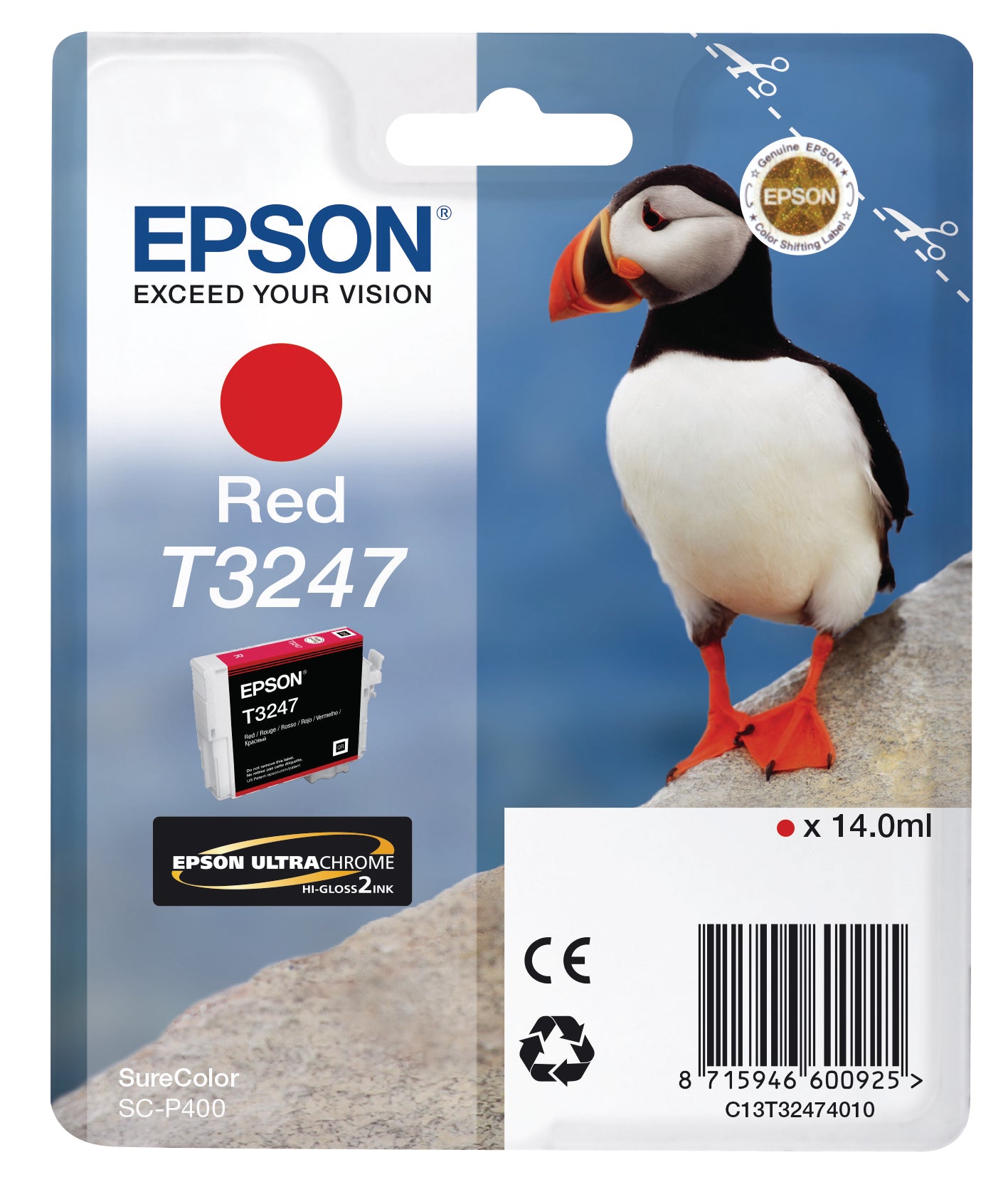 EPSON Cart. d'encre rouge T324740 SureColor SC-P400 14ml