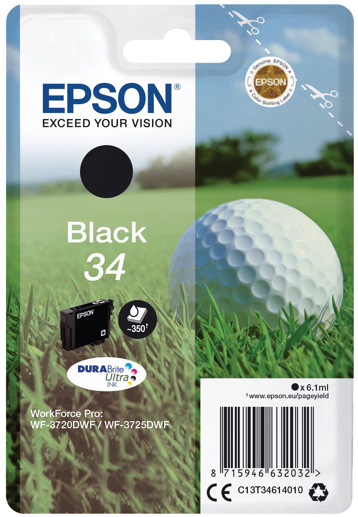 EPSON Cart. d'encre noir T346140 WF-3720/3725DWF 350 pages