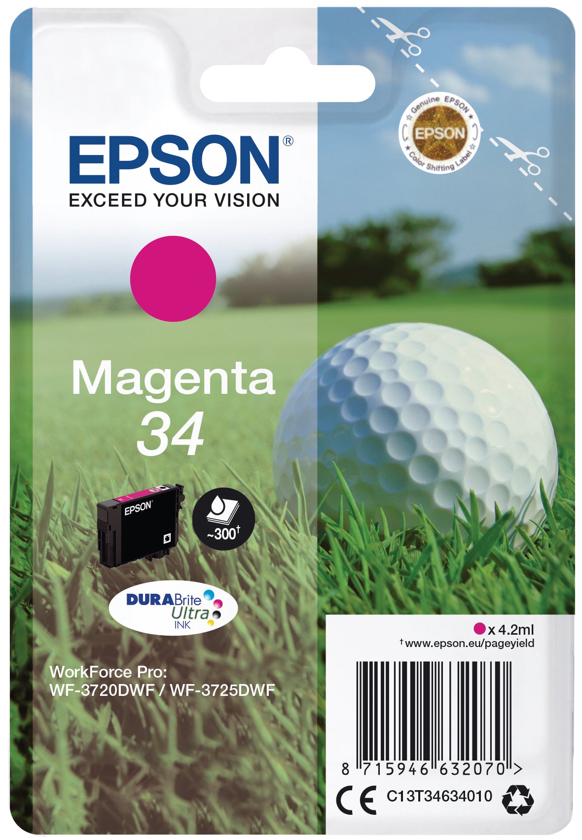 EPSON Cart. d'encre magenta T346340 WF-3720/3725DWF 300 pages