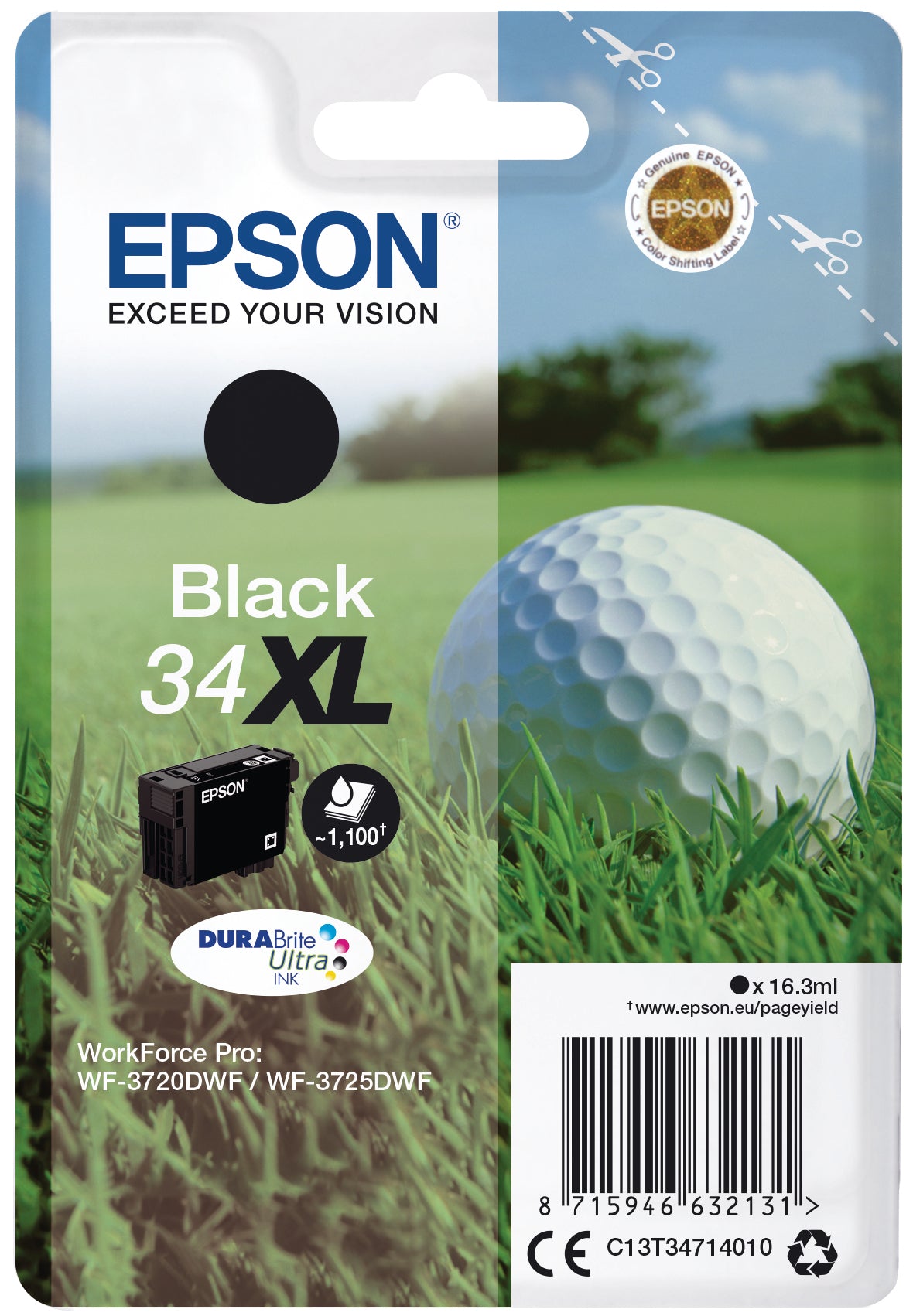 EPSON Cart. d'encre XL noir T347140 WF-3720/3725DWF 1100 pages
