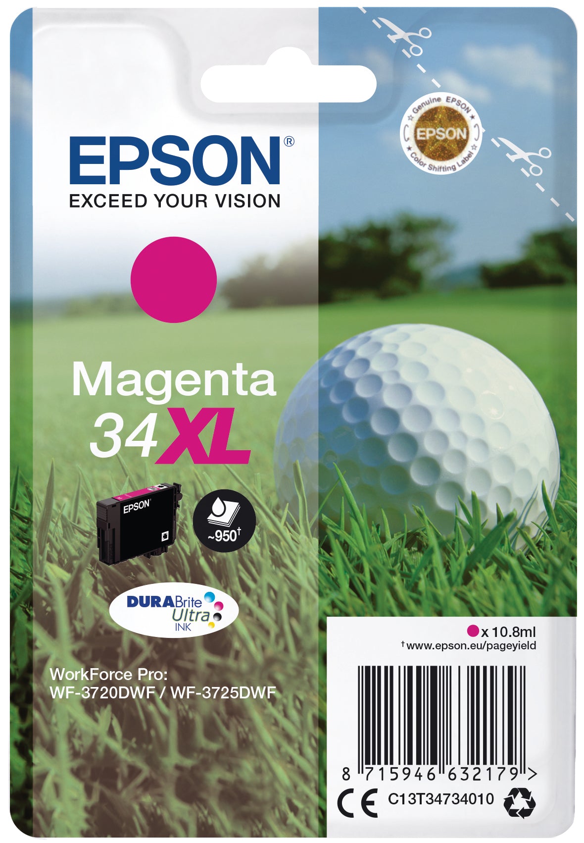 EPSON Cart. d'encre XL magenta T347340 WF-3720/3725DWF 950 pages