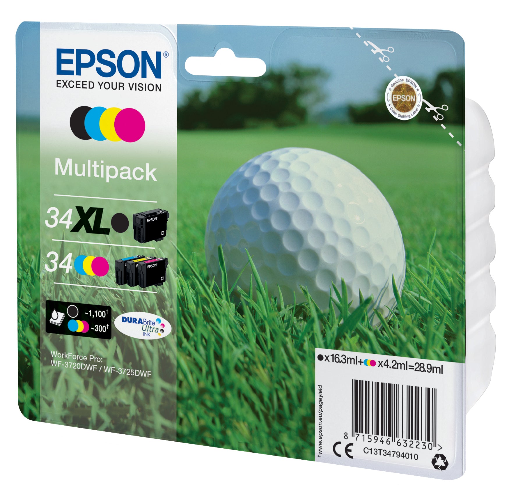 EPSON Multipack Encre XL/Std. BK/CMY T347940 WF-3720/3725DWF 4-color