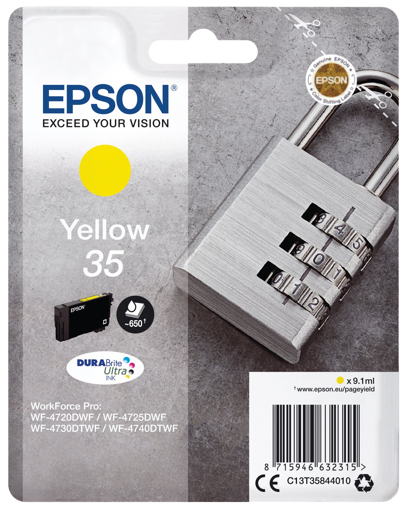 EPSON Cart. d'encre yellow T358440 WF-4720/4725DWF 650 pages
