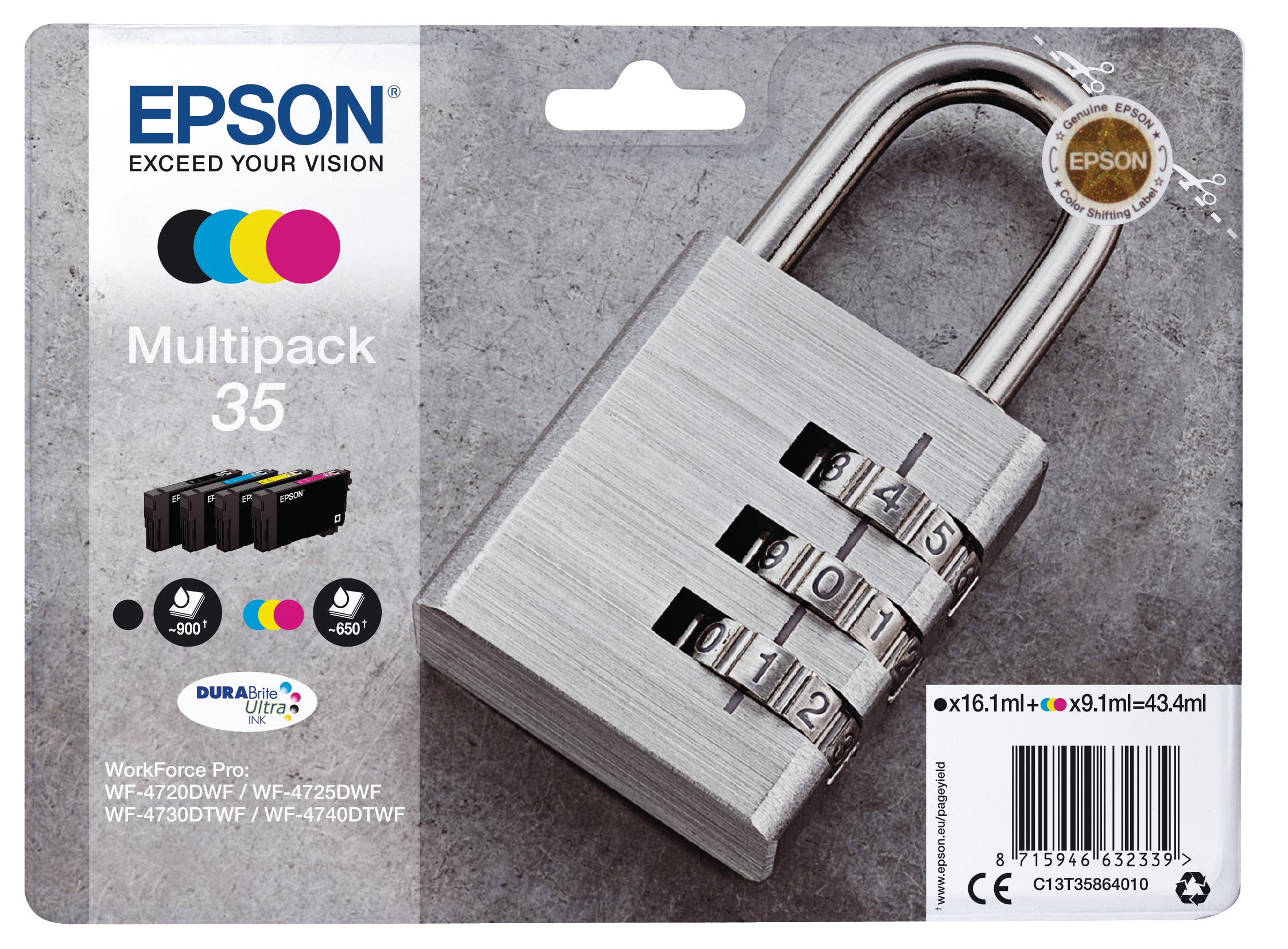 EPSON Multipack Encre CMYBK T358640 WF-4720/4725DWF 4-color