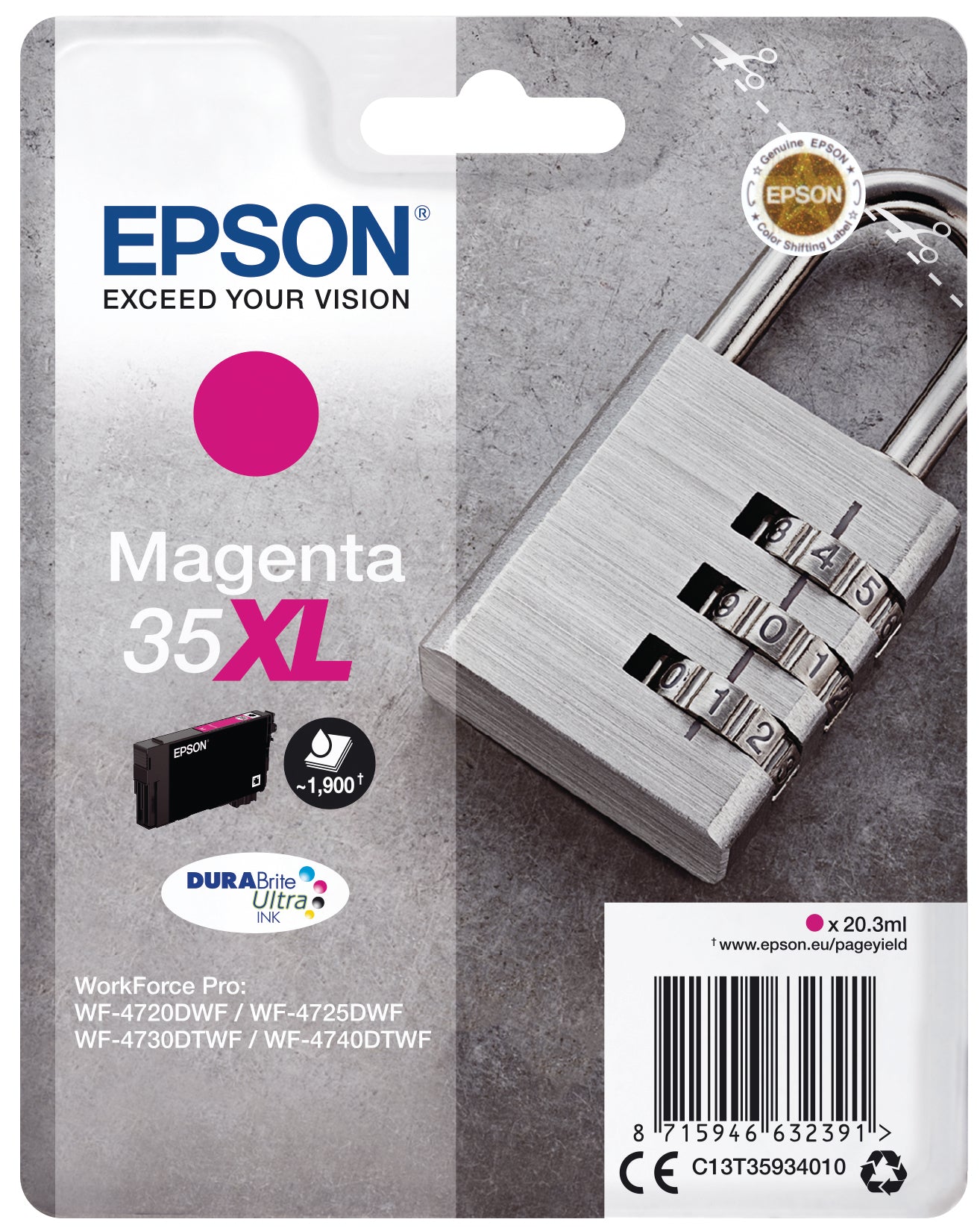 EPSON Cart. d'encre XL magenta T359340 WF-4720/4725DWF 1900 pages