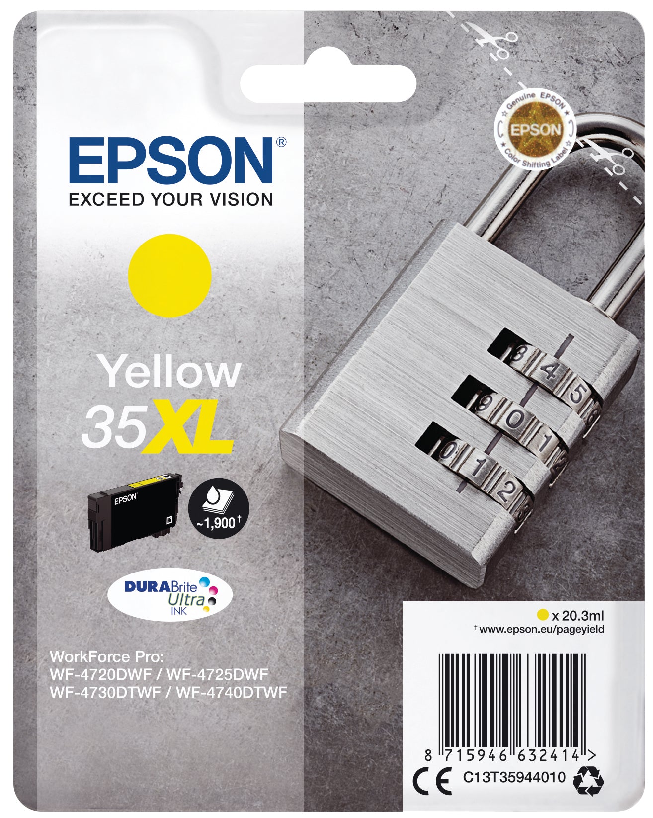 EPSON Cart. d'encre XL yellow T359440 WF-4720/4725DWF 1900 pages