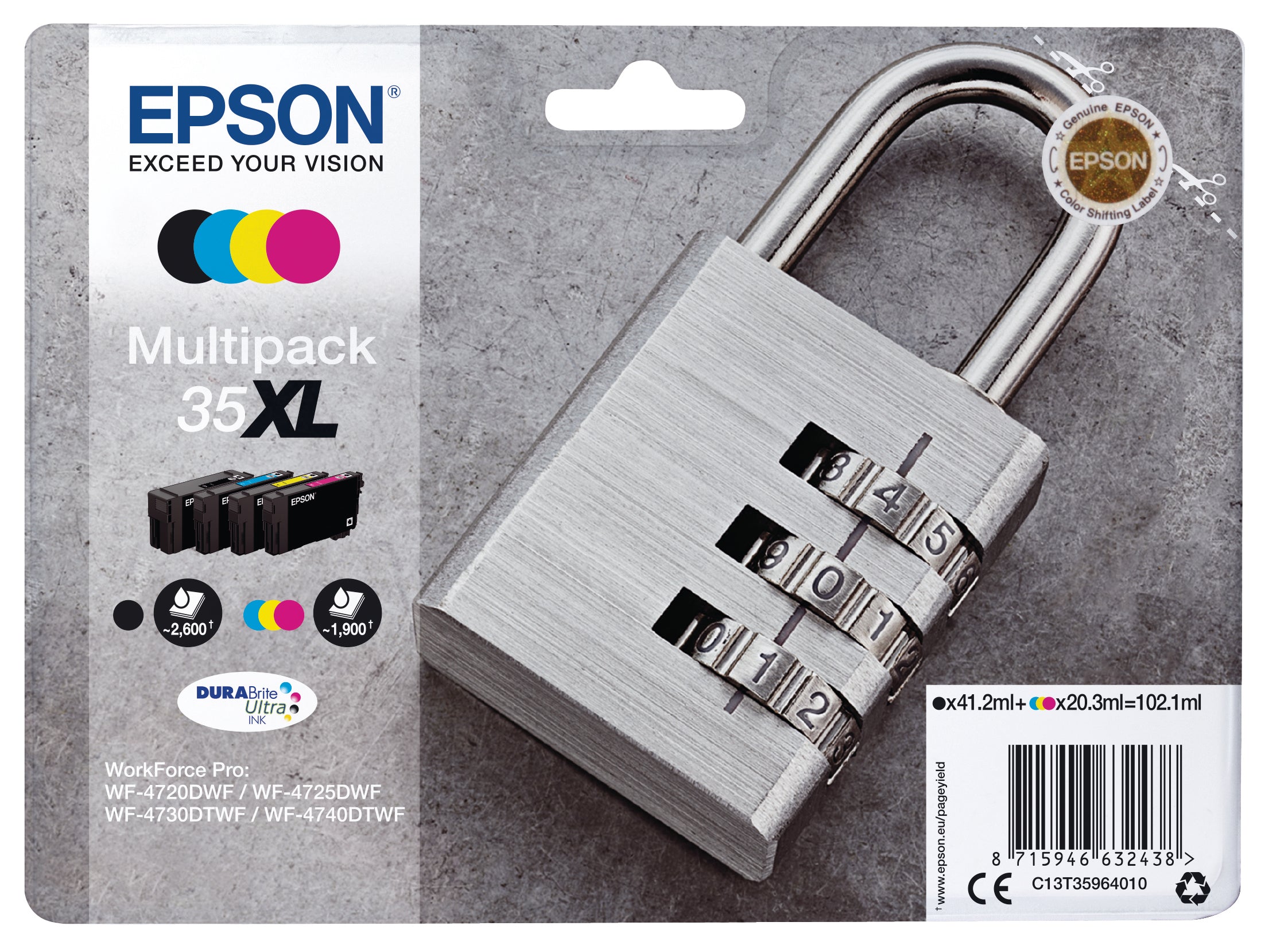 EPSON Multipack Encre XL CMYBK T359640 WF-4720/4725DWF 4-color