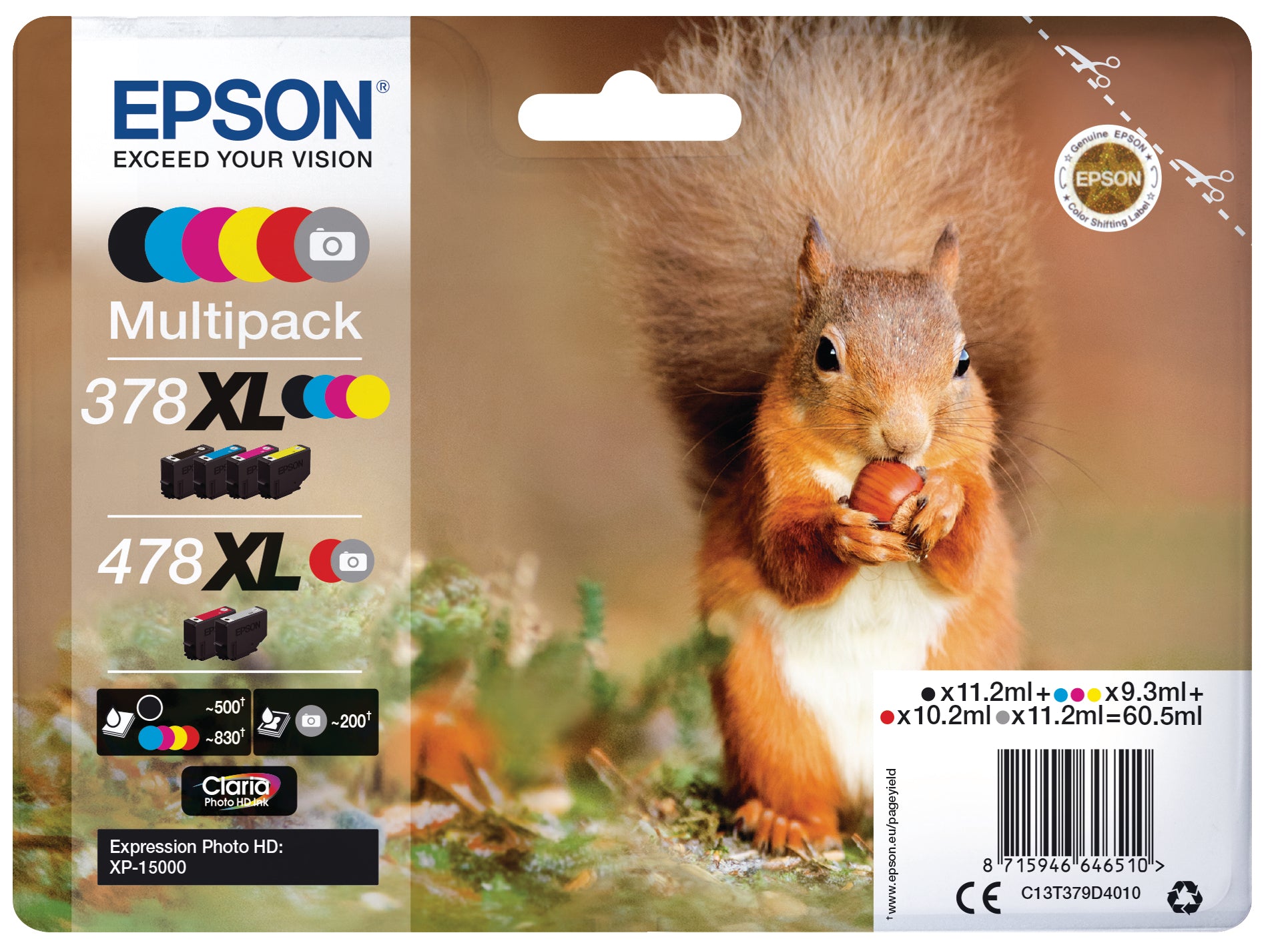 EPSON Multipack encre 478XL 6-color T379D40 XP-15000