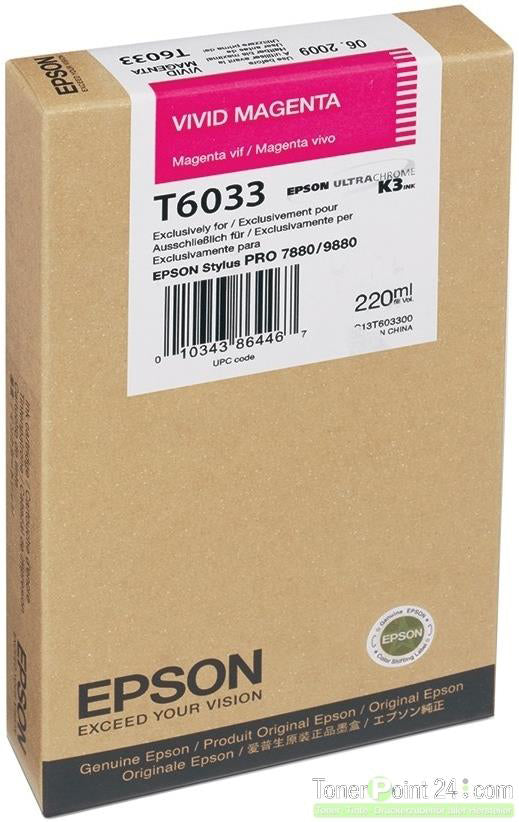 EPSON Cart. d'encre vivid magenta T603300 Stylus Pro 7880/9880 220ml