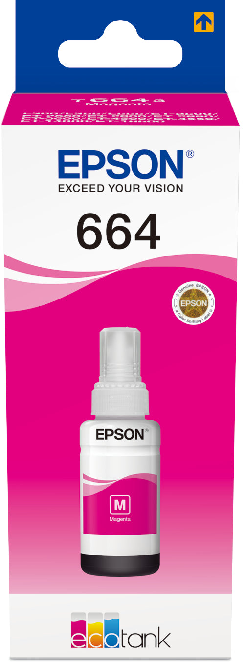 EPSON Bouteille d'encre 664 magenta T664340 EcoTank L355/L555 6500 pages