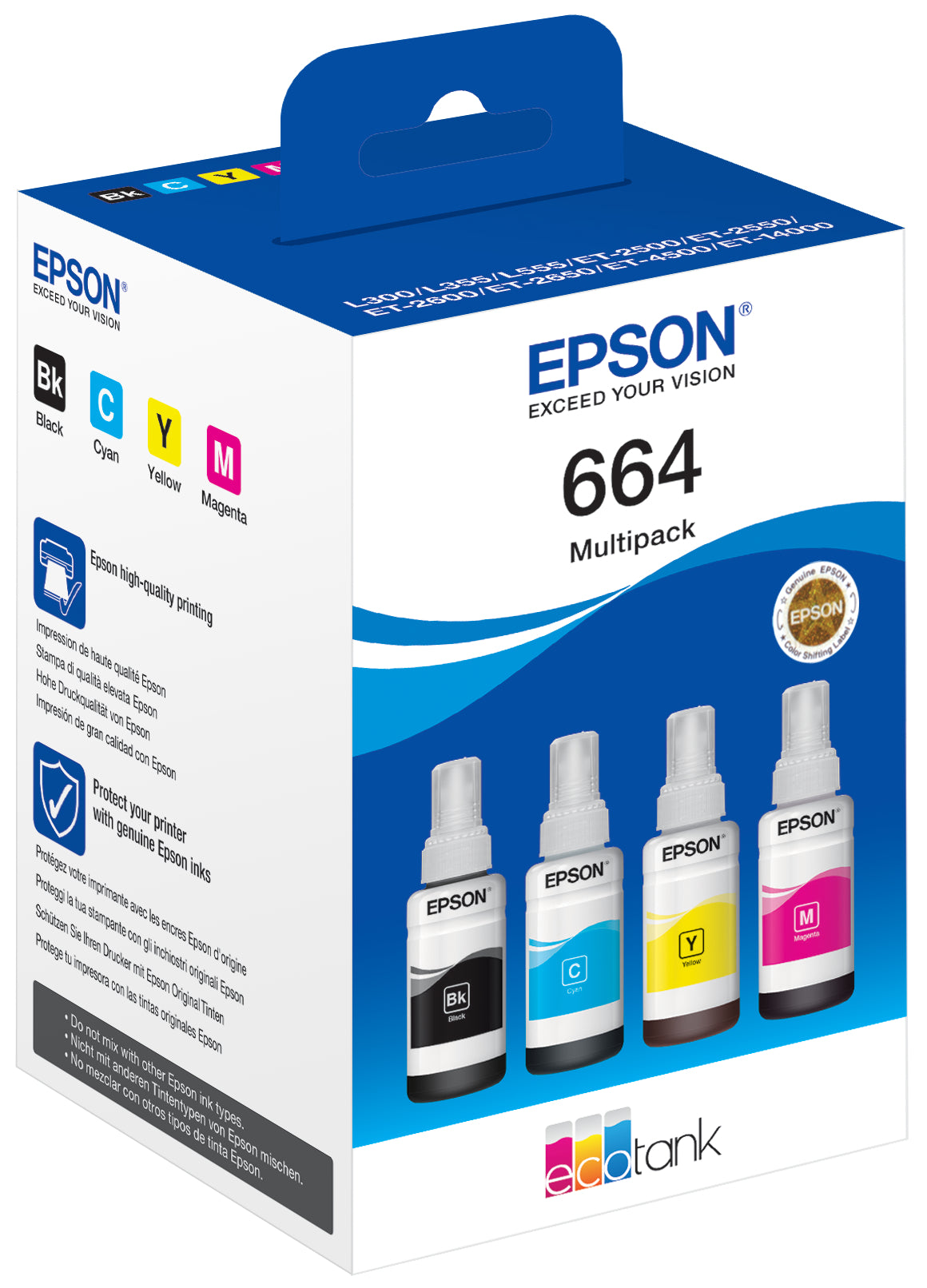 EPSON Multipack Encre 664 CMYBK T664640 EcoTank L355/L555 4-color