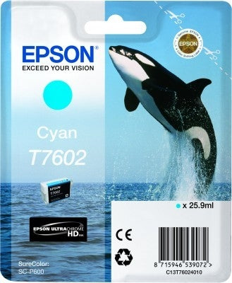 EPSON Cart. d'encre cyan T760240 SureColor P 600 25,9ml