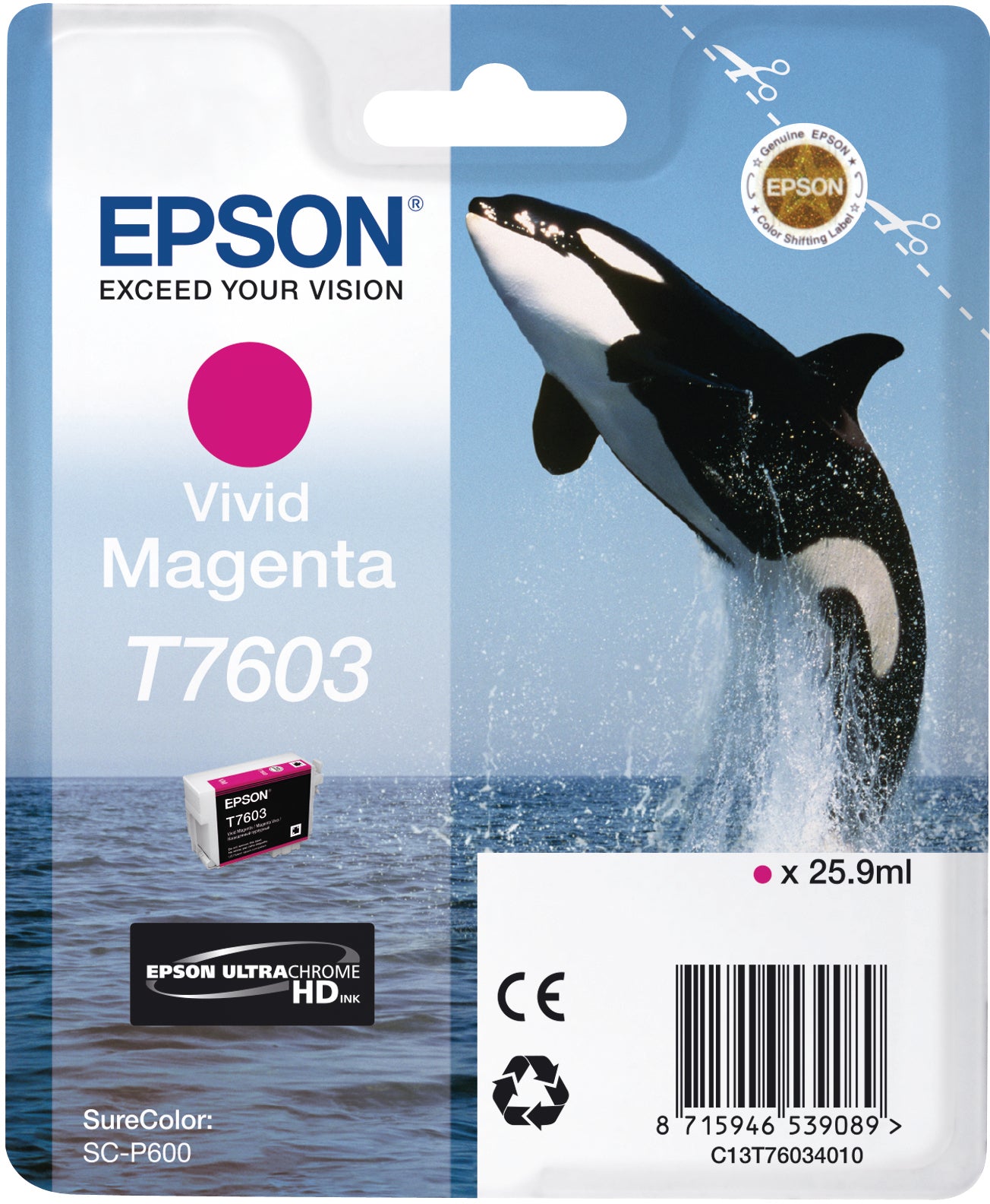 EPSON Cart. d'encre vivid magenta T76034N10 SureColor P 600 25,9ml