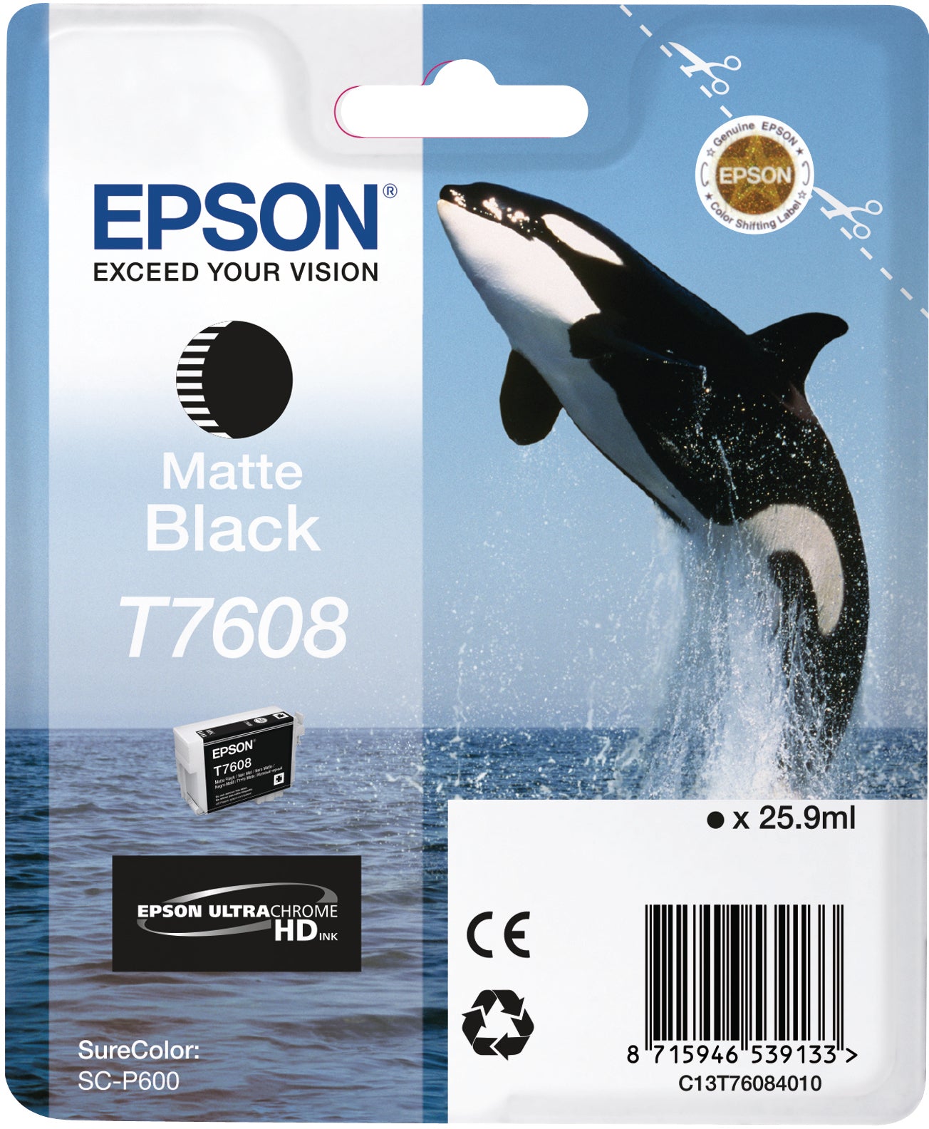 EPSON Cart. d'encre matte noir T76084N10 SureColor P 600 25,9ml