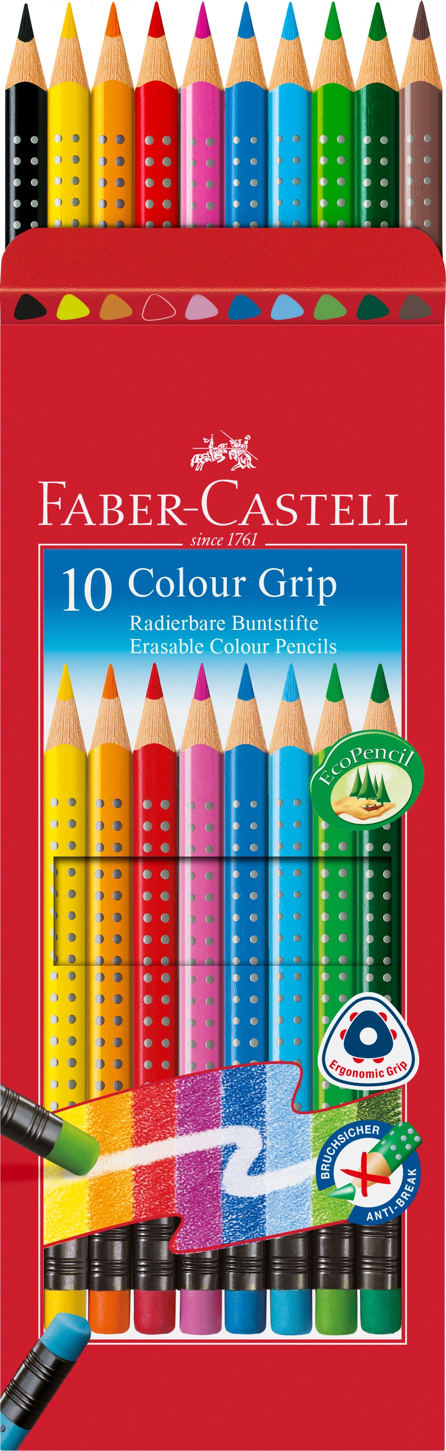 FABER-CA. Crayons de couleur gomm. GRIP