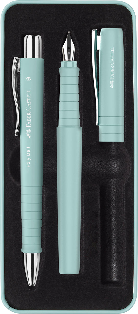 FABER-CASTELL Set Poly Ball bille+plume 241053 caribic blue