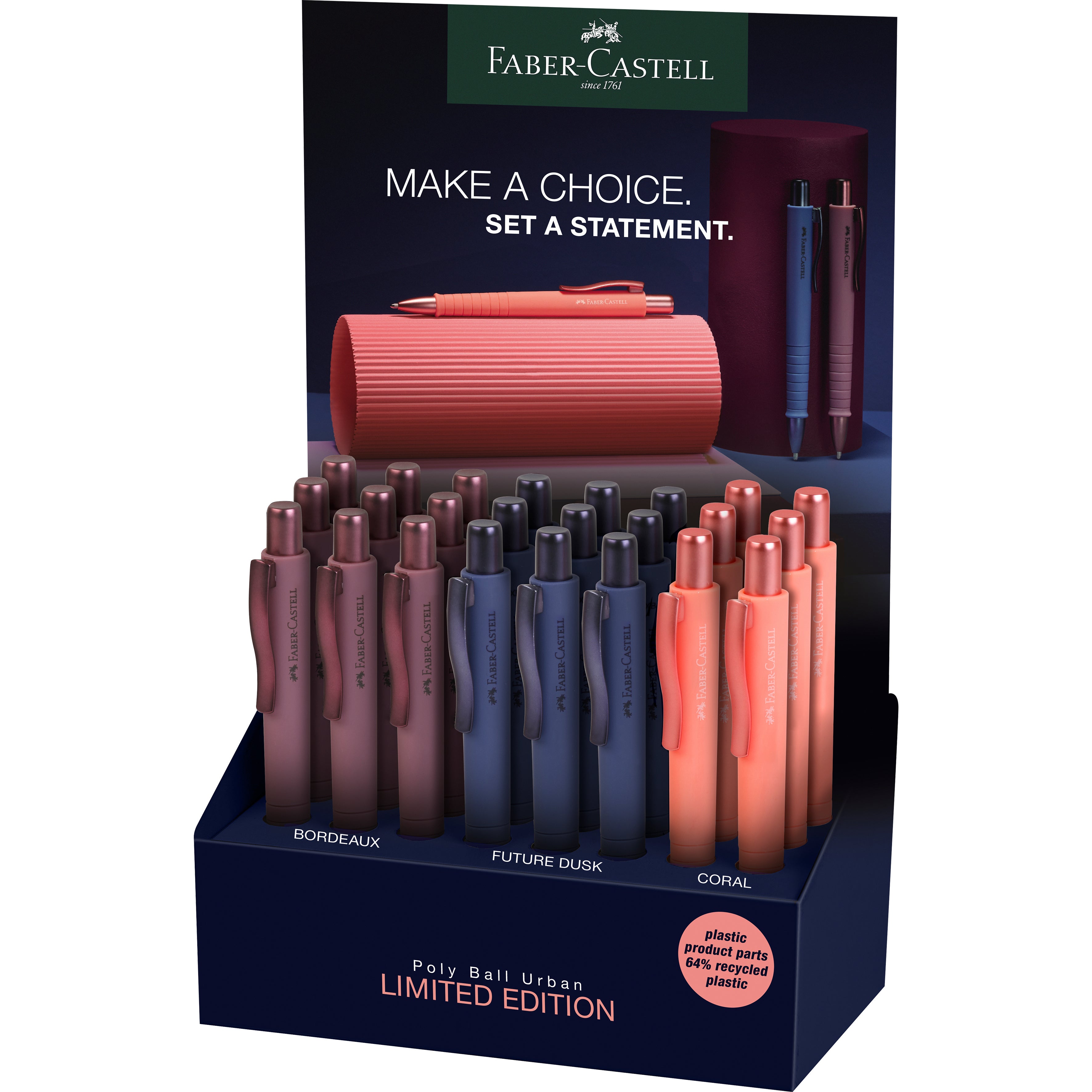 FABER-CASTELL Stylo à bille Poly Ball 241110 Urban Edition 25 24 pièces